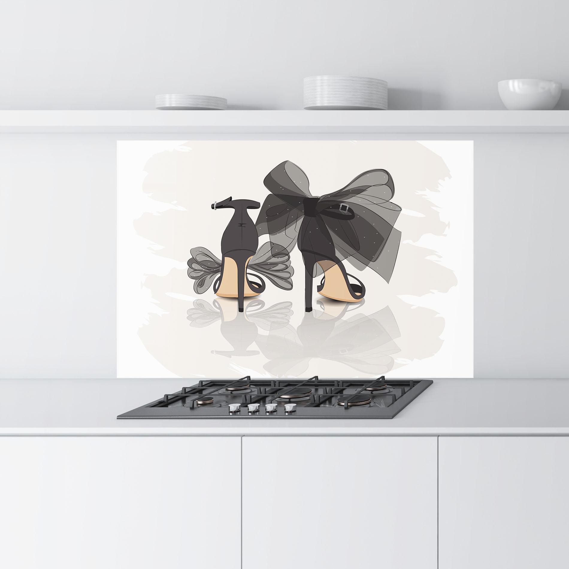 Panel Szklany do Kuchni Black Bow Heels mockup 9