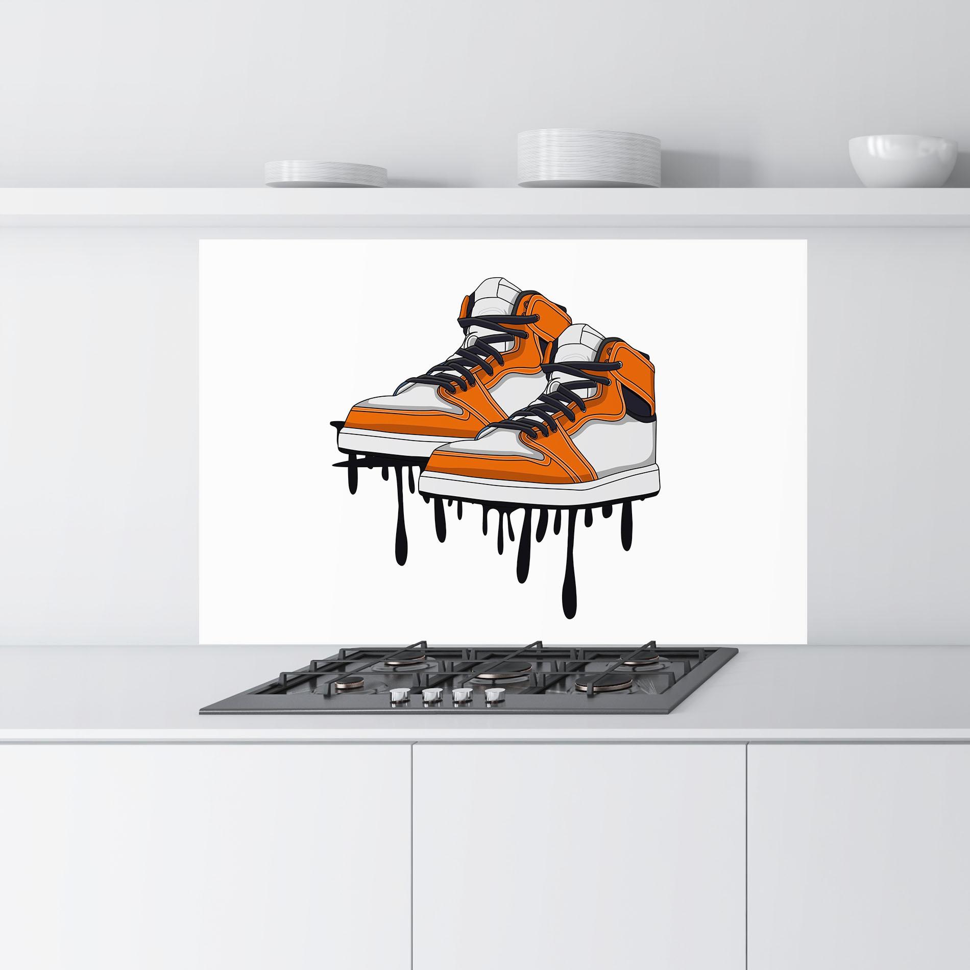 Panel Szklany do Kuchni Black Liquid Shoe mockup 9