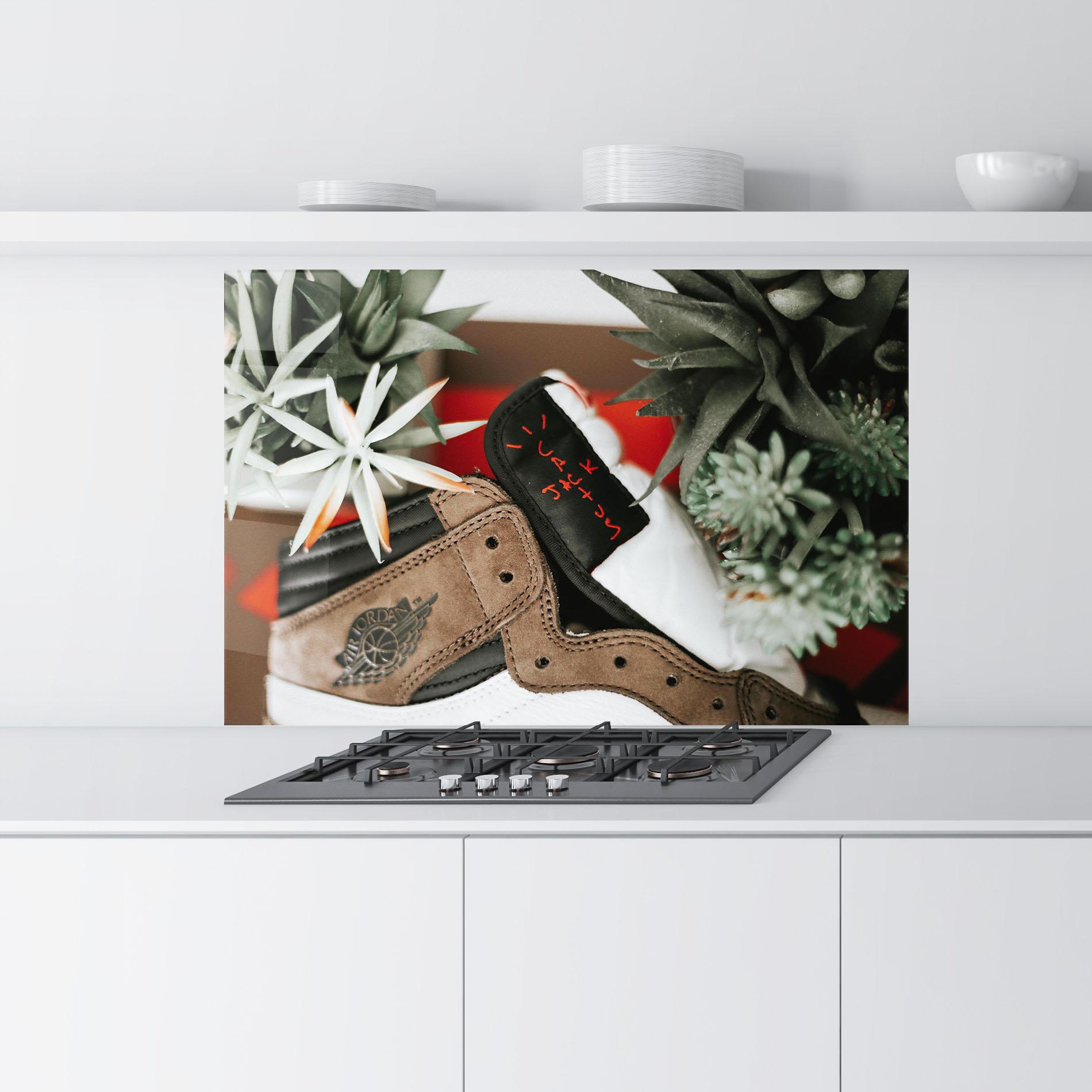 Panel Szklany do Kuchni Brown Air Jordan mockup 9