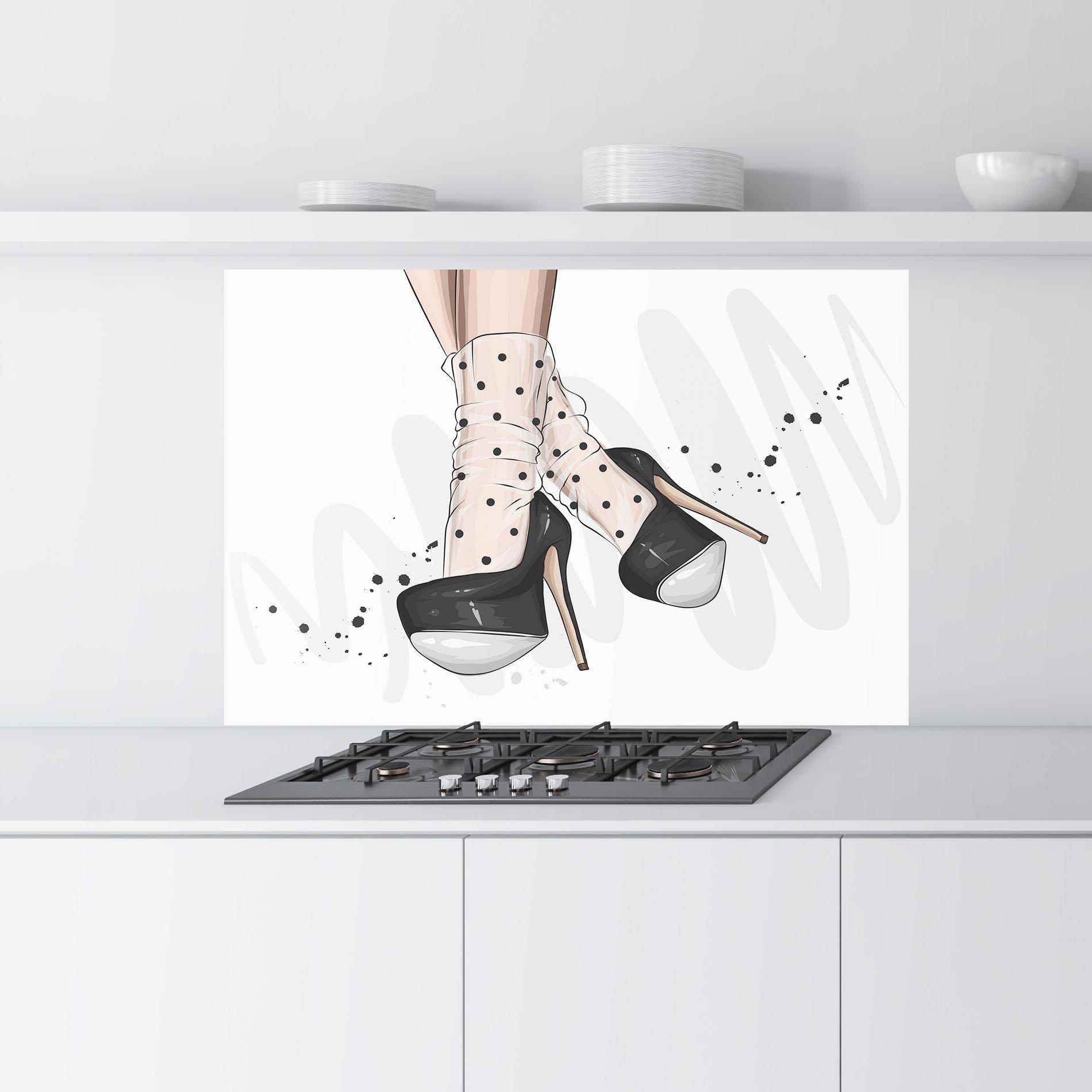 Panel Szklany do Kuchni Cute Black Heels Art mockup 9