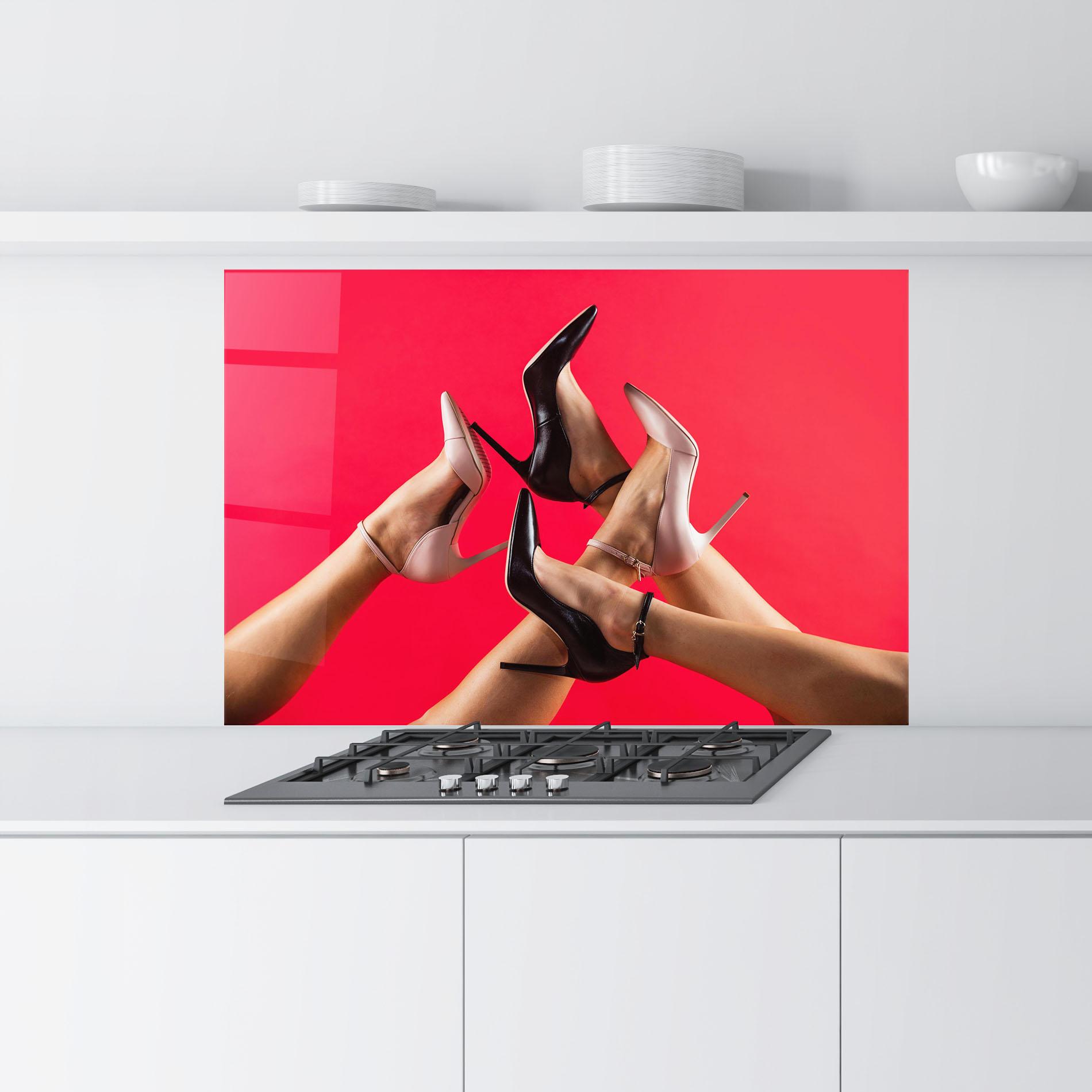 Panel Szklany do Kuchni High Heeled Shoes mockup 9