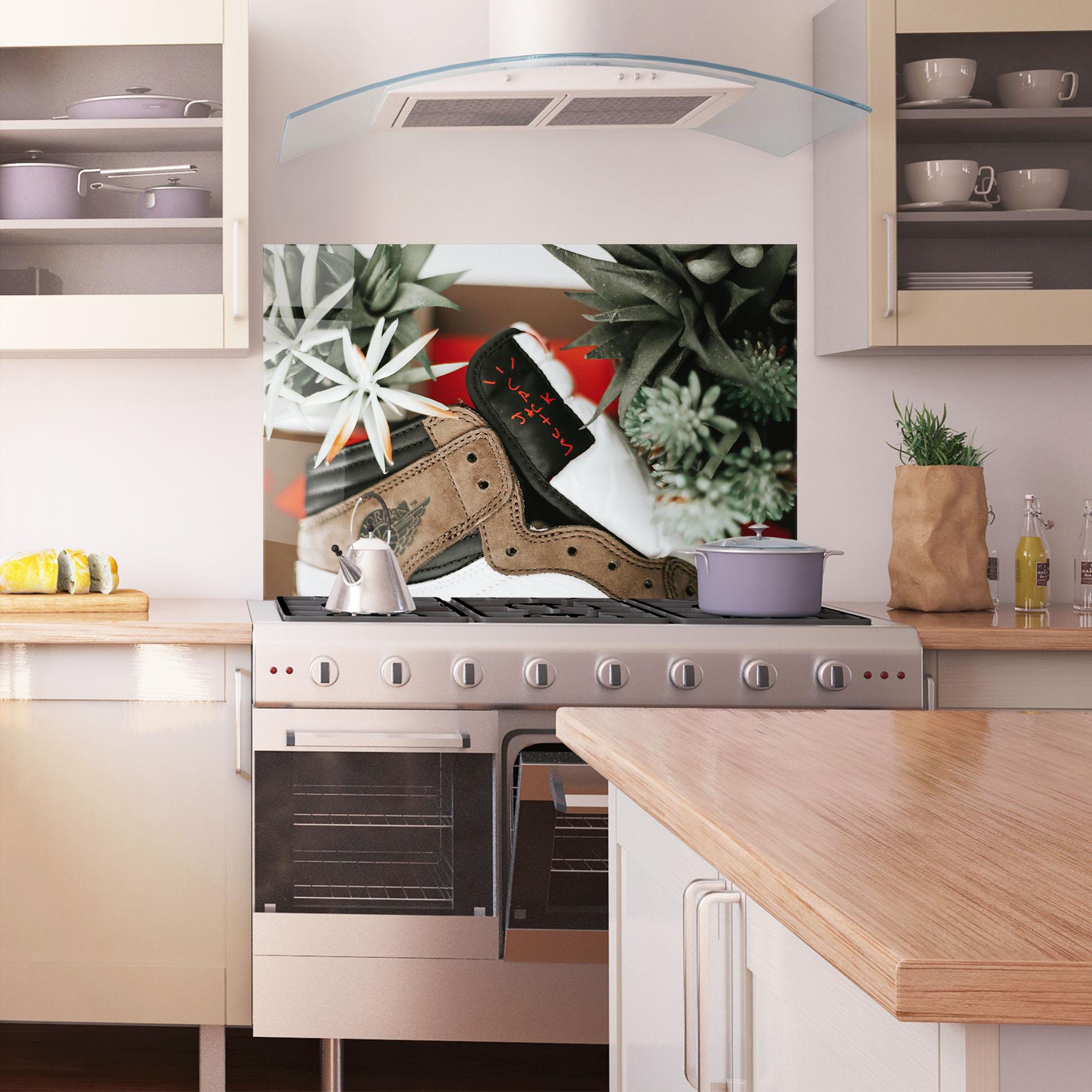 Panel Szklany do Kuchni Brown Air Jordan mockup 1