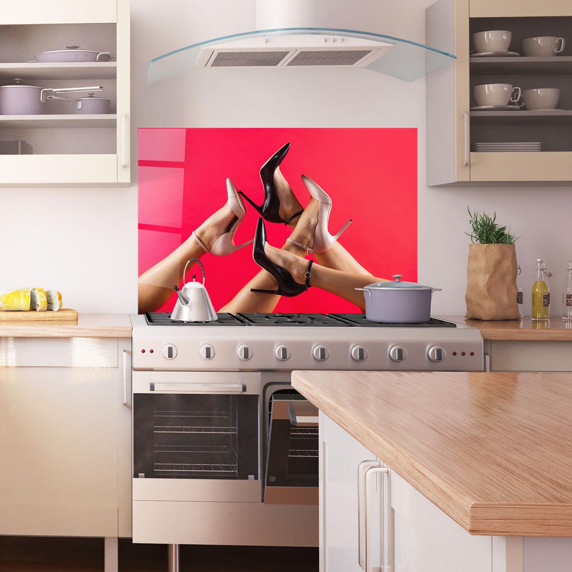 Panel Szklany do Kuchni High Heeled Shoes mockup 1