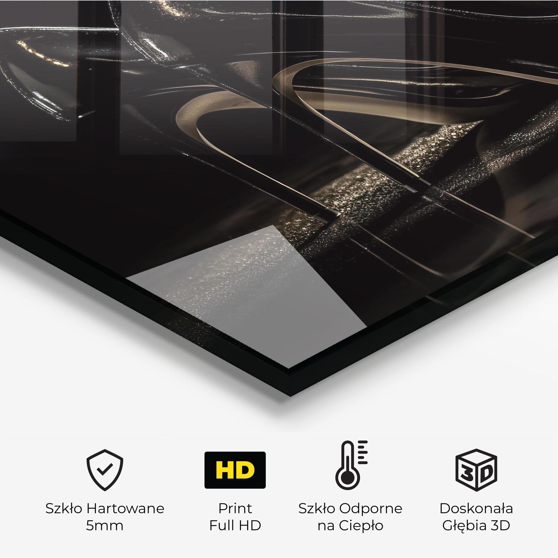 Panel Szklany do Kuchni Black Leather Shoes mockup 2