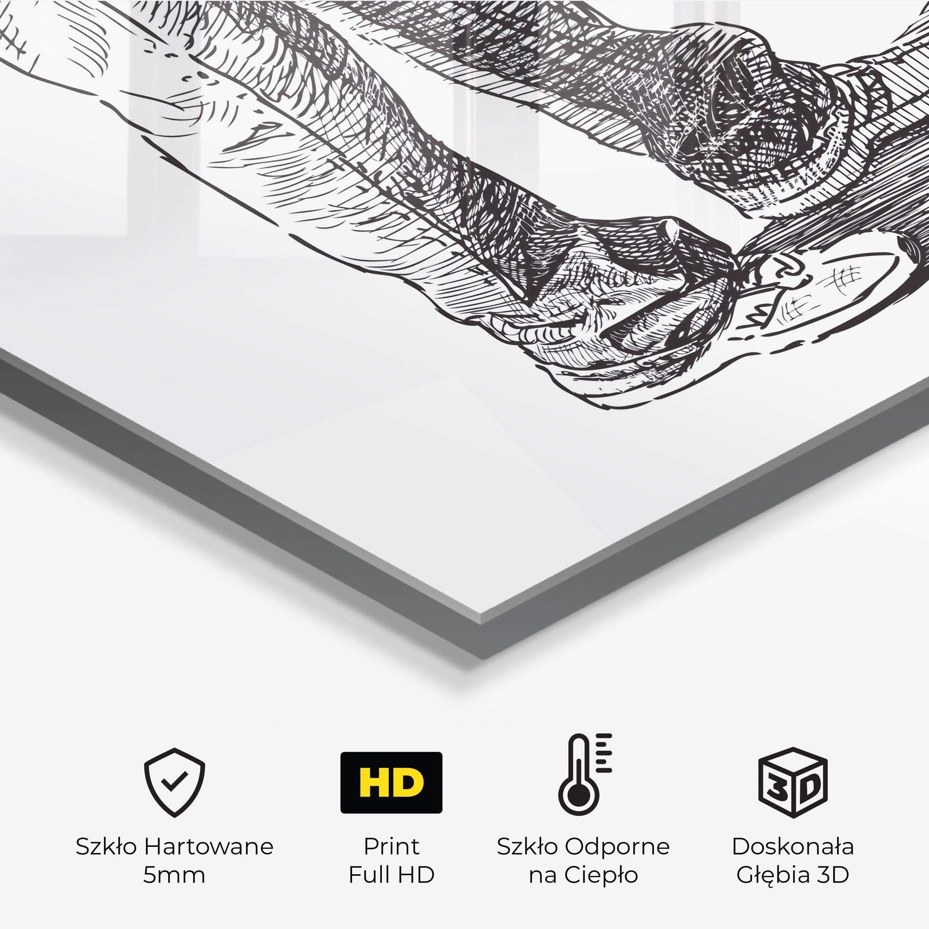 Panel Szklany do Kuchni Black Line Shoes mockup 2