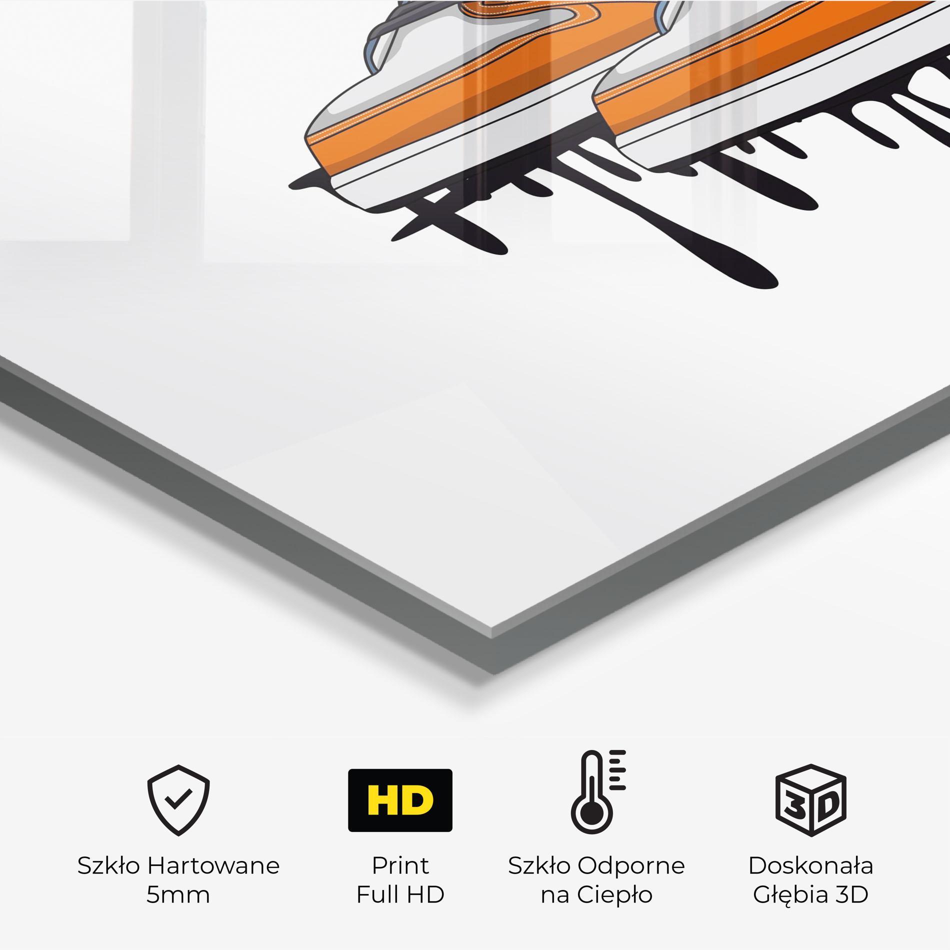 Panel Szklany do Kuchni Black Liquid Shoe mockup 2