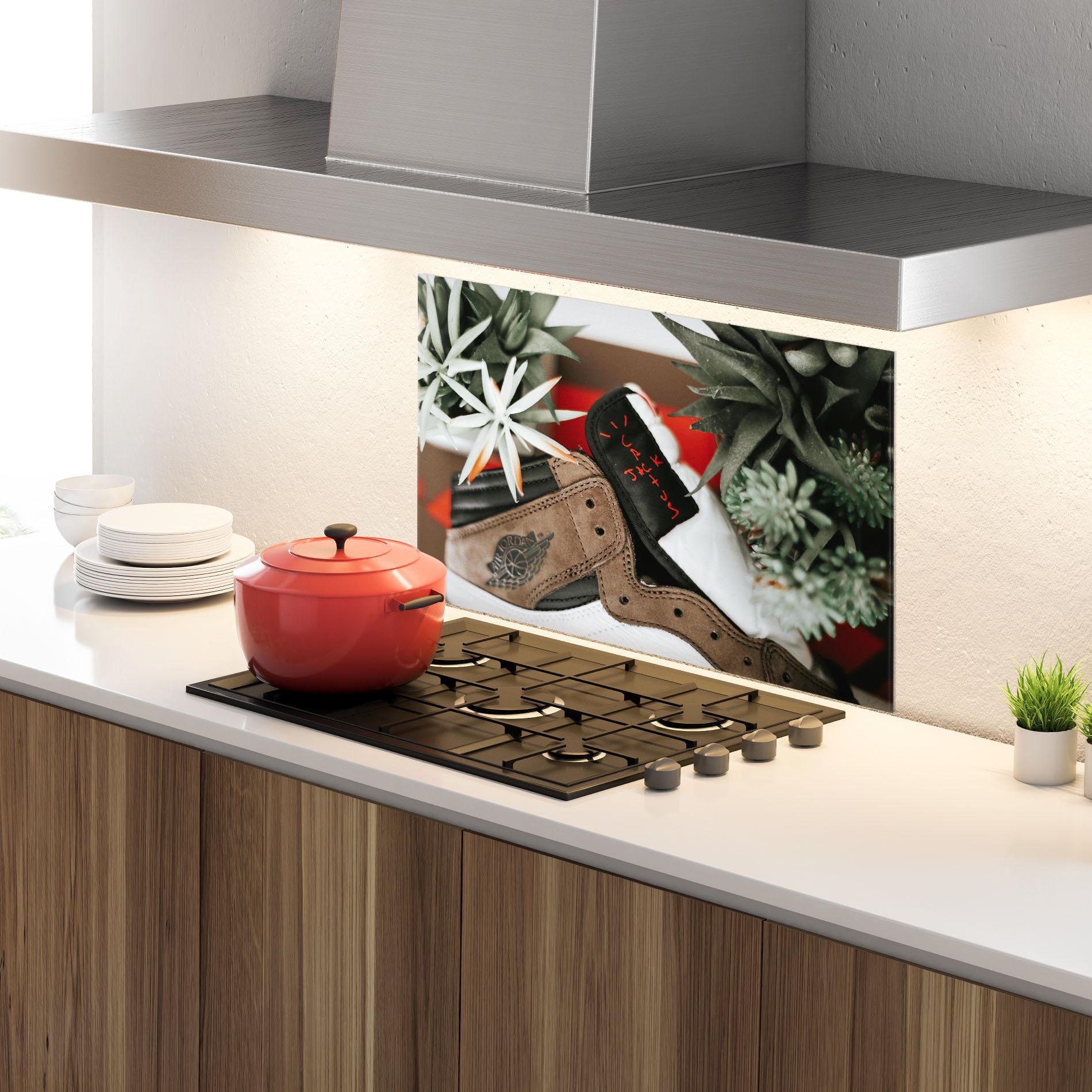 Panel Szklany do Kuchni Brown Air Jordan mockup 4
