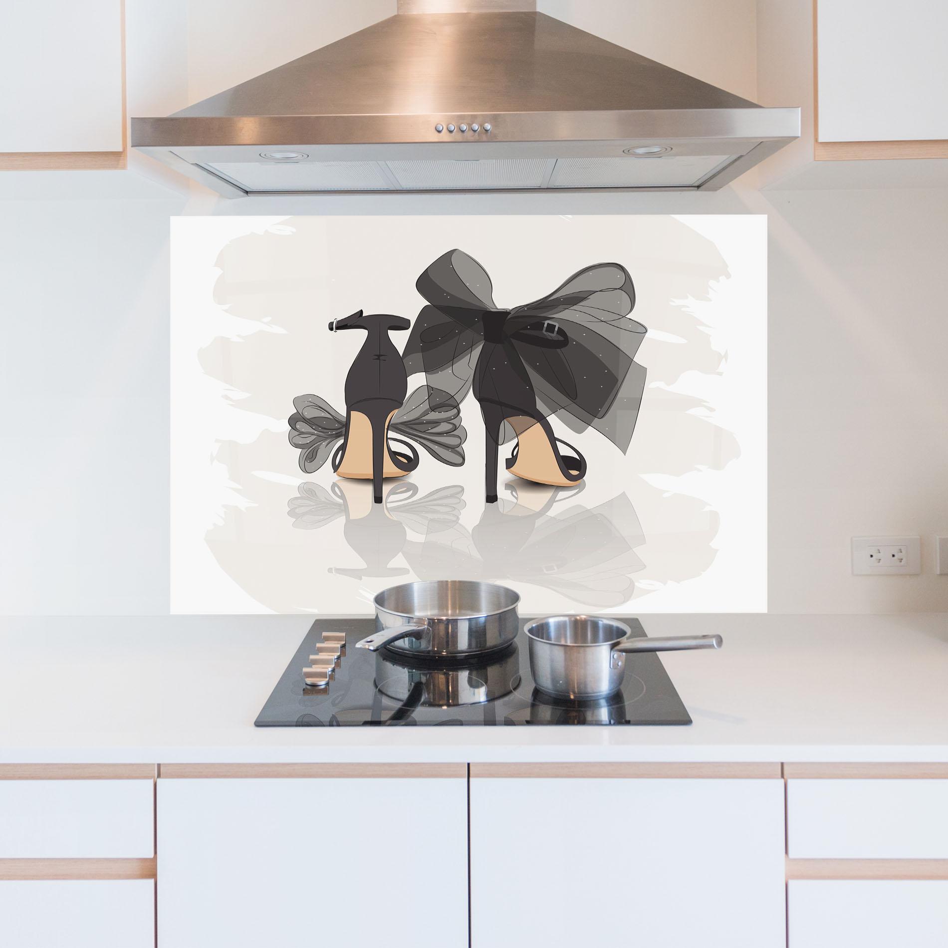 Panel Szklany do Kuchni Black Bow Heels mockup 5