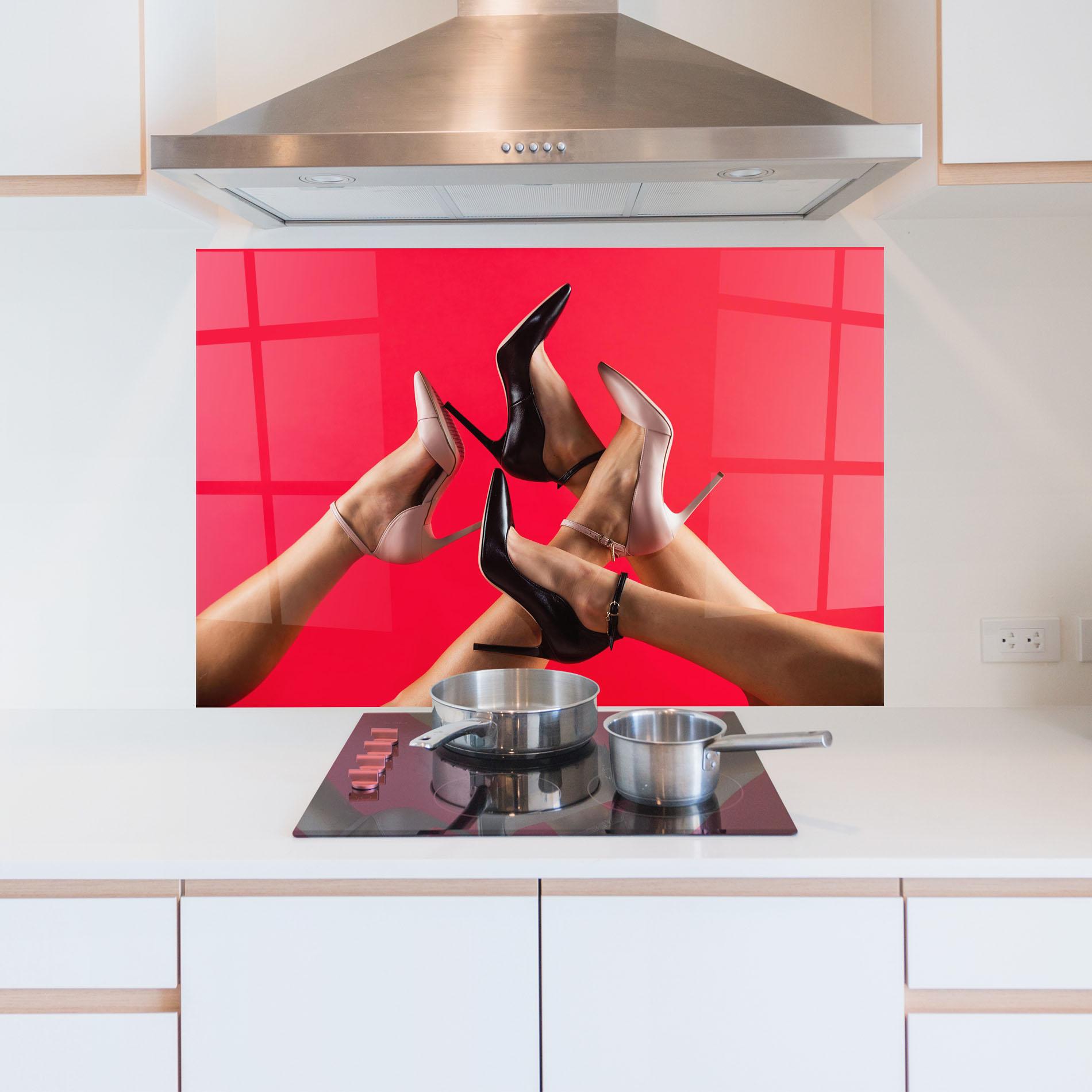 Panel Szklany do Kuchni High Heeled Shoes mockup 5