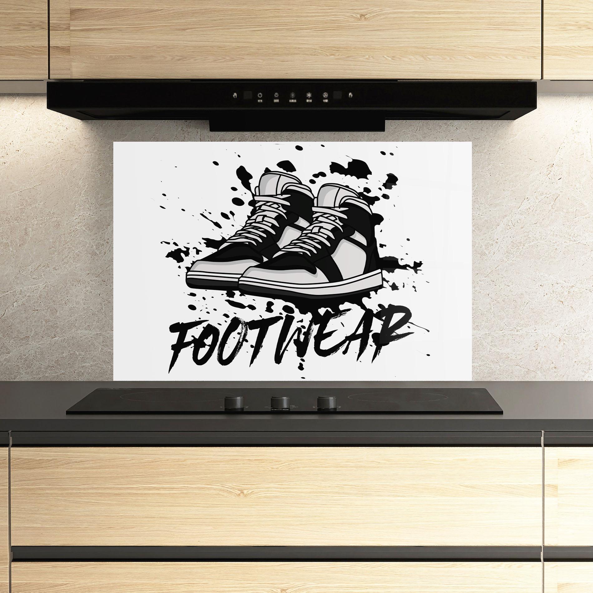 Panel Szklany do Kuchni Black Footwear mockup 3