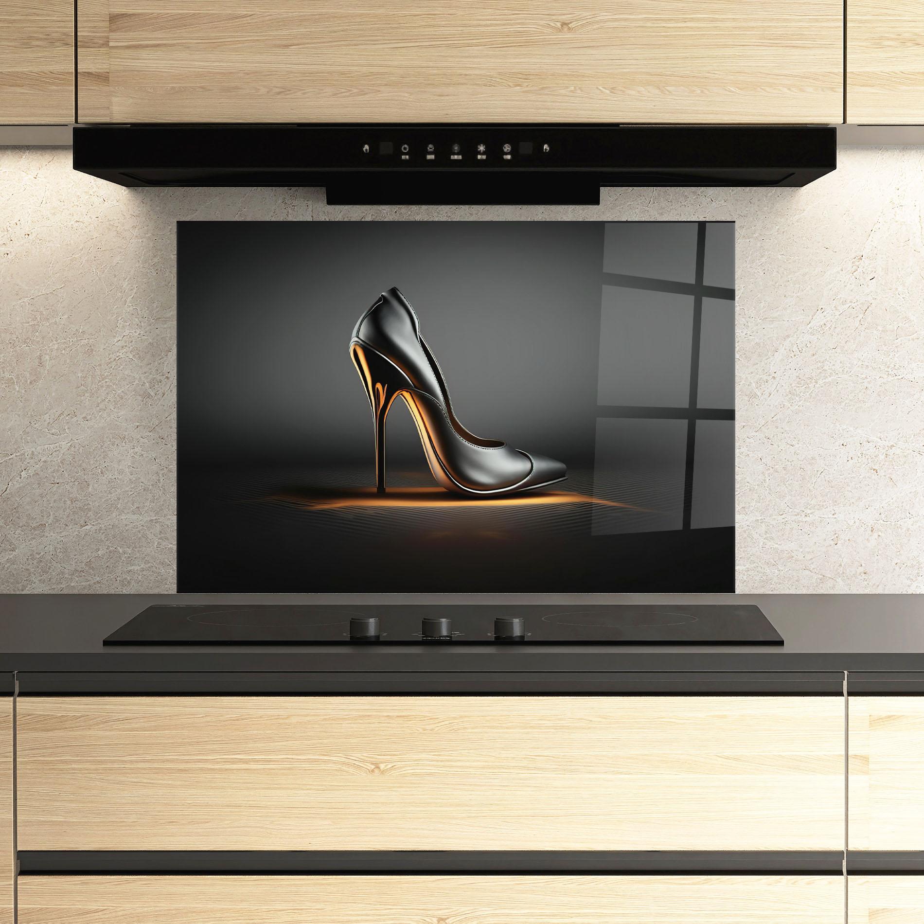 Panel Szklany do Kuchni Black Shoe Product mockup 3