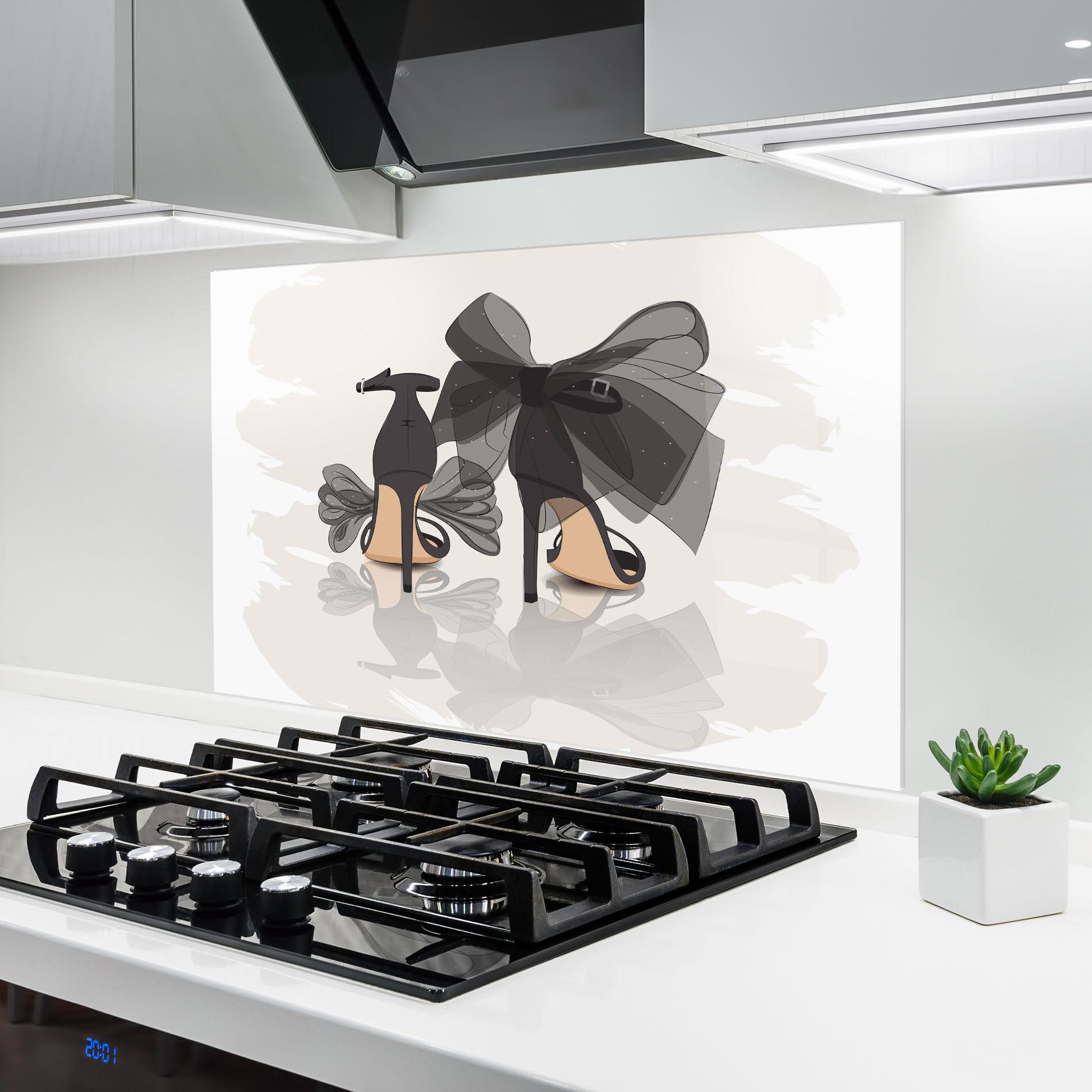 Panel Szklany do Kuchni Black Bow Heels mockup 6