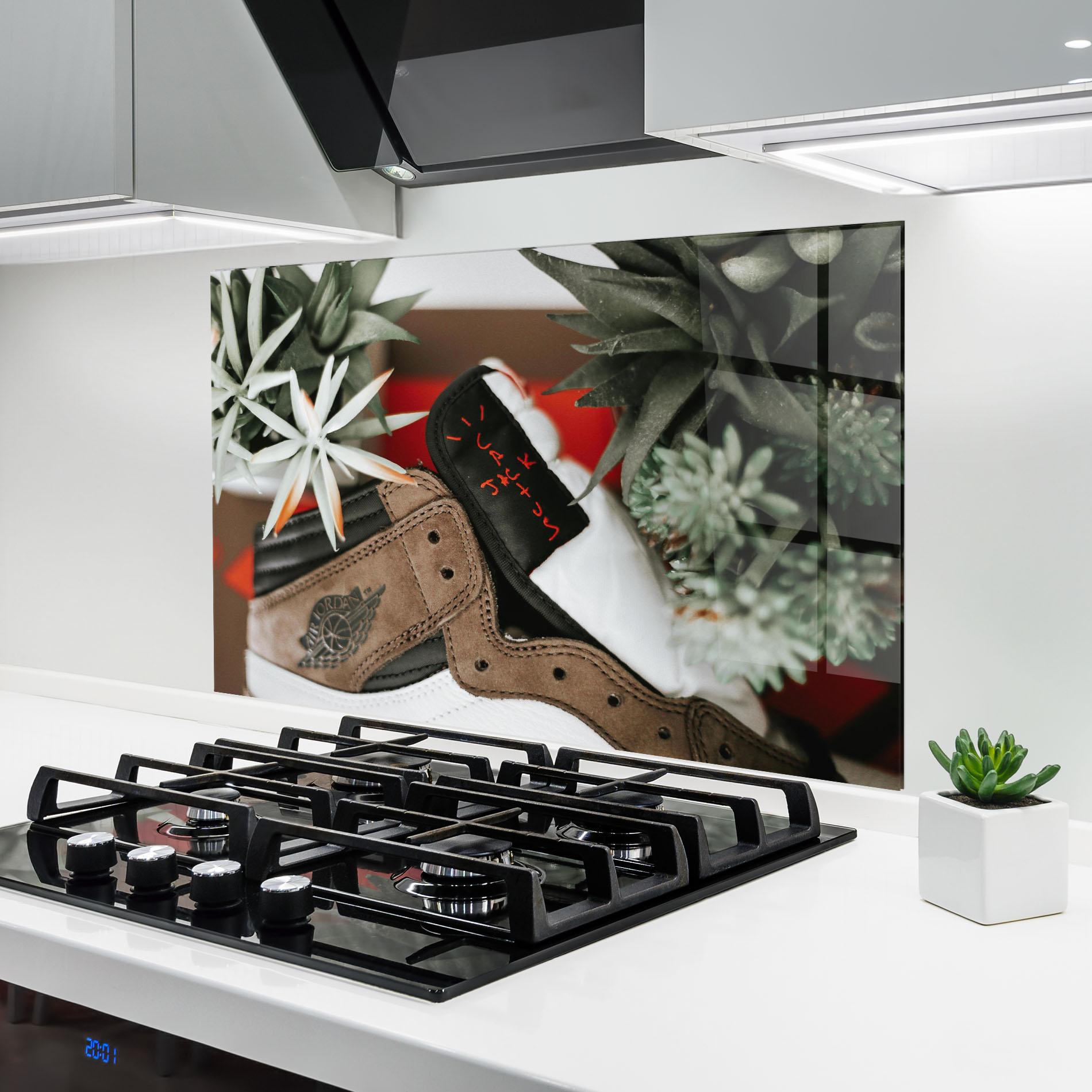 Panel Szklany do Kuchni Brown Air Jordan mockup 6