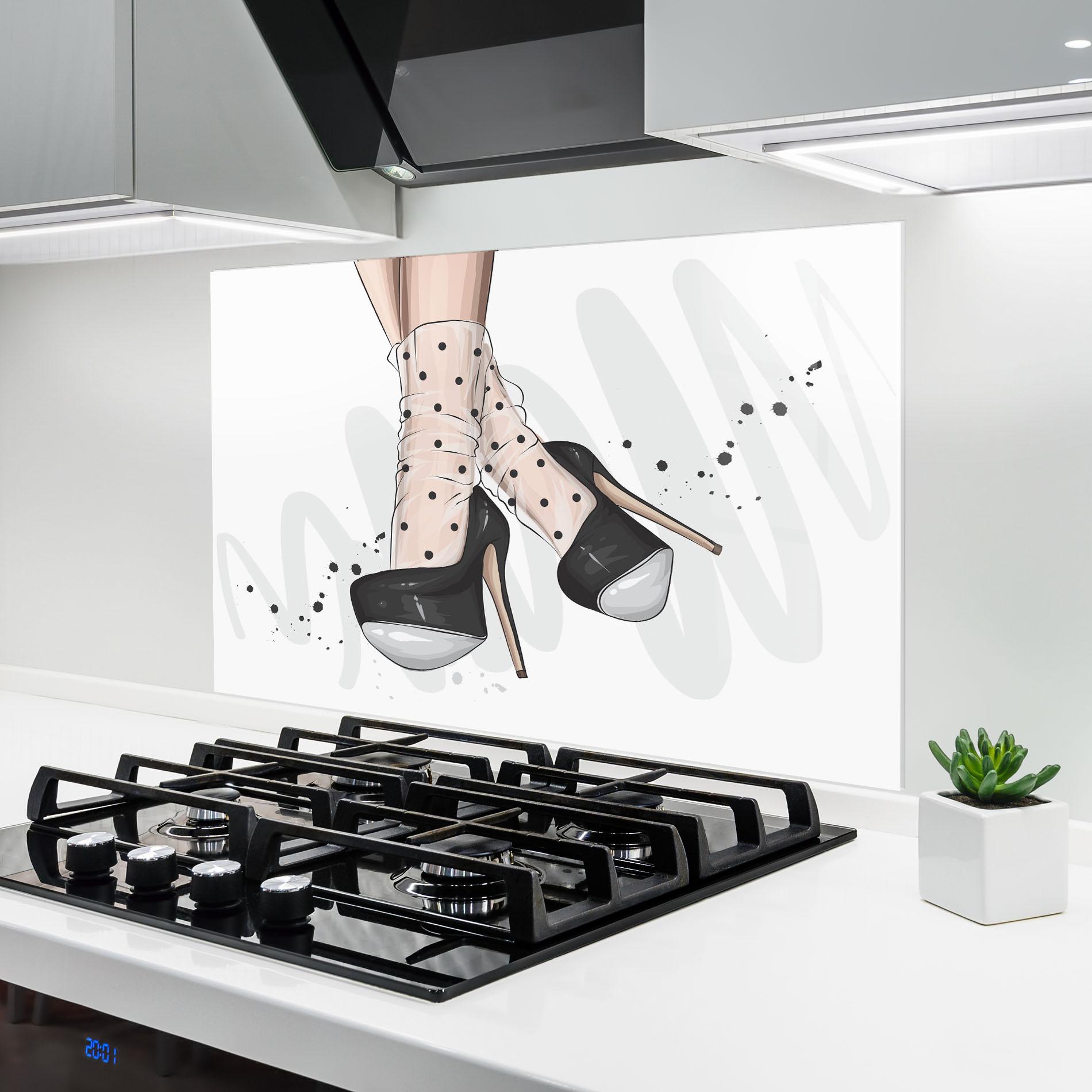 Panel Szklany do Kuchni Cute Black Heels Art mockup 6