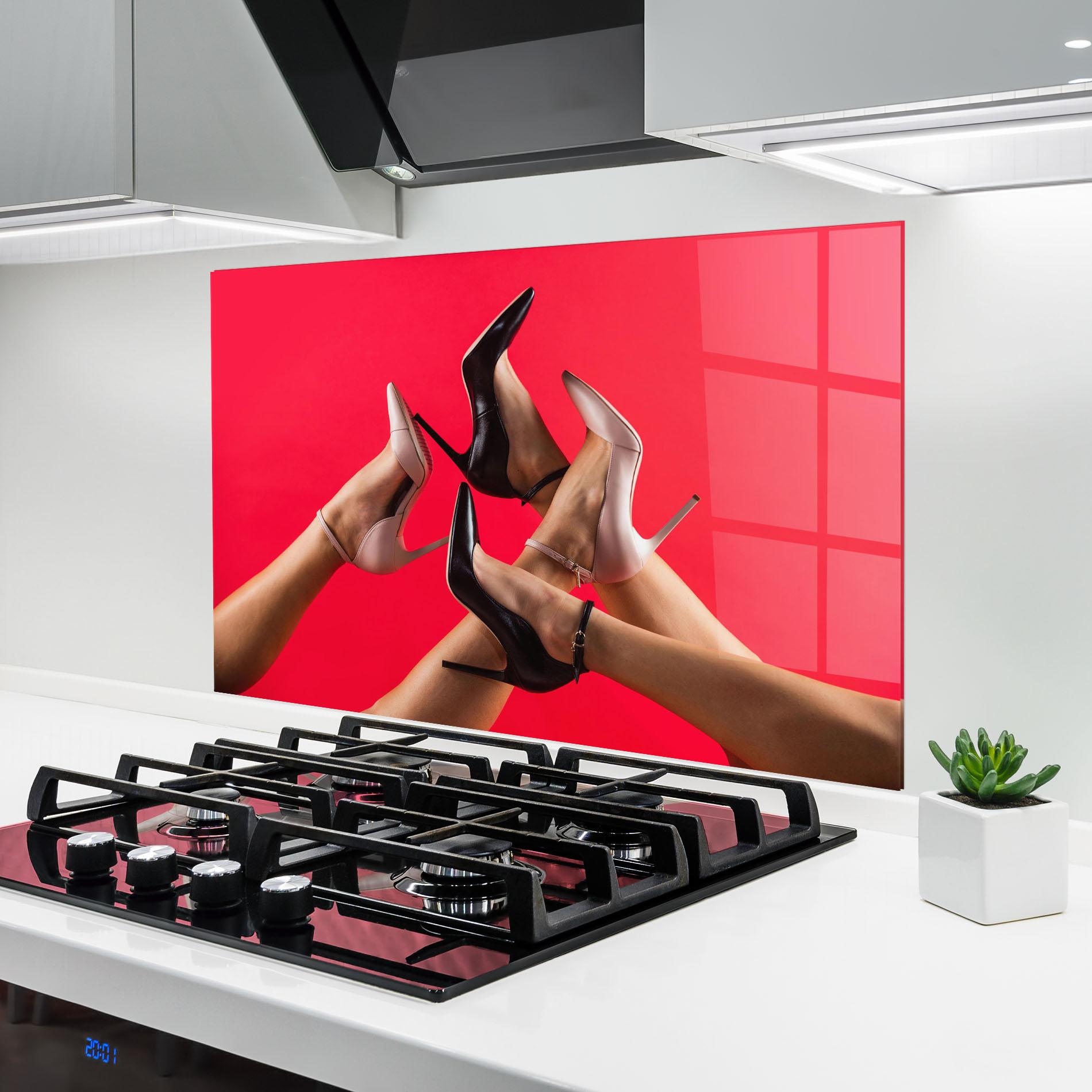 Panel Szklany do Kuchni High Heeled Shoes mockup 6