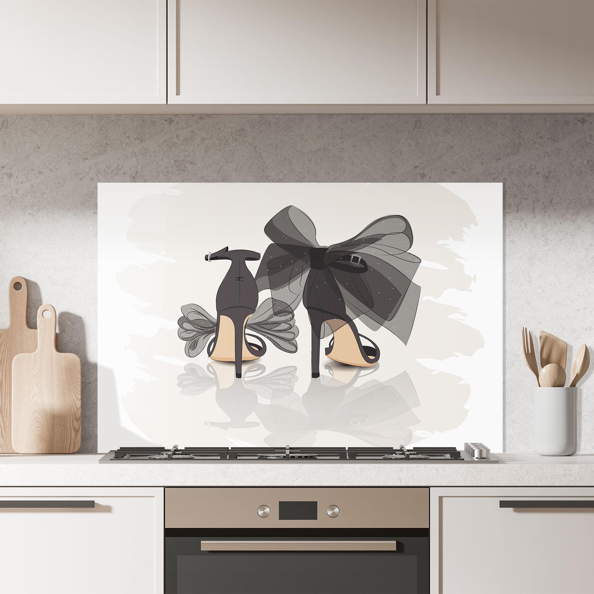 Panel Szklany do Kuchni Black Bow Heels mockup 7