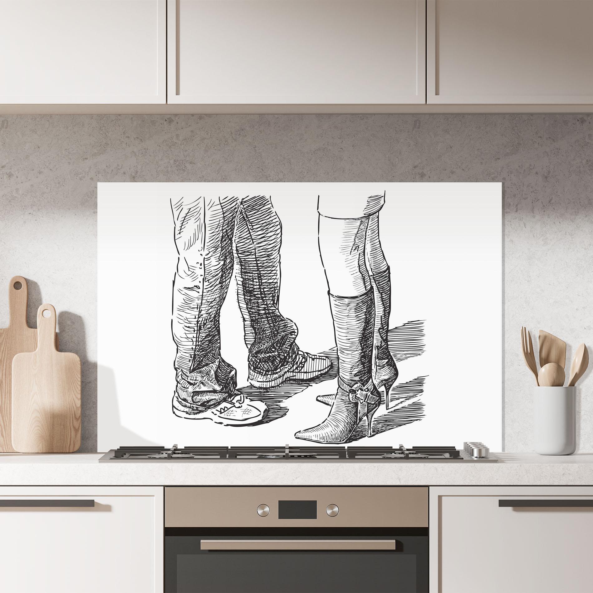 Panel Szklany do Kuchni Black Line Shoes mockup 7