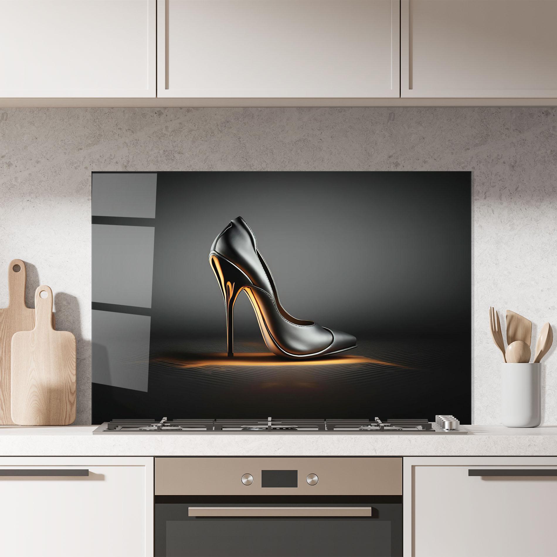 Panel Szklany do Kuchni Black Shoe Product mockup 7