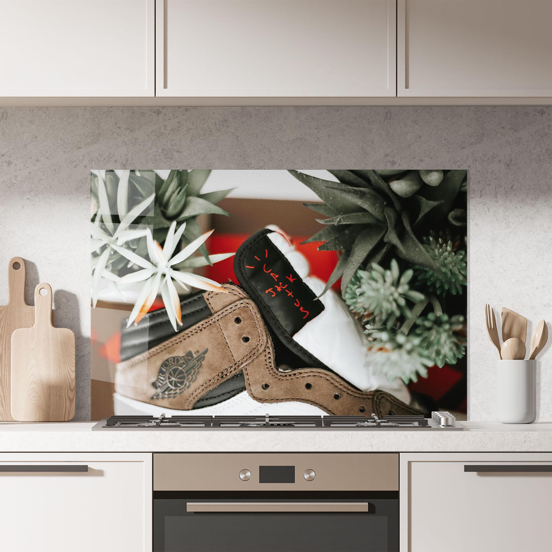 Panel Szklany do Kuchni Brown Air Jordan mockup 7