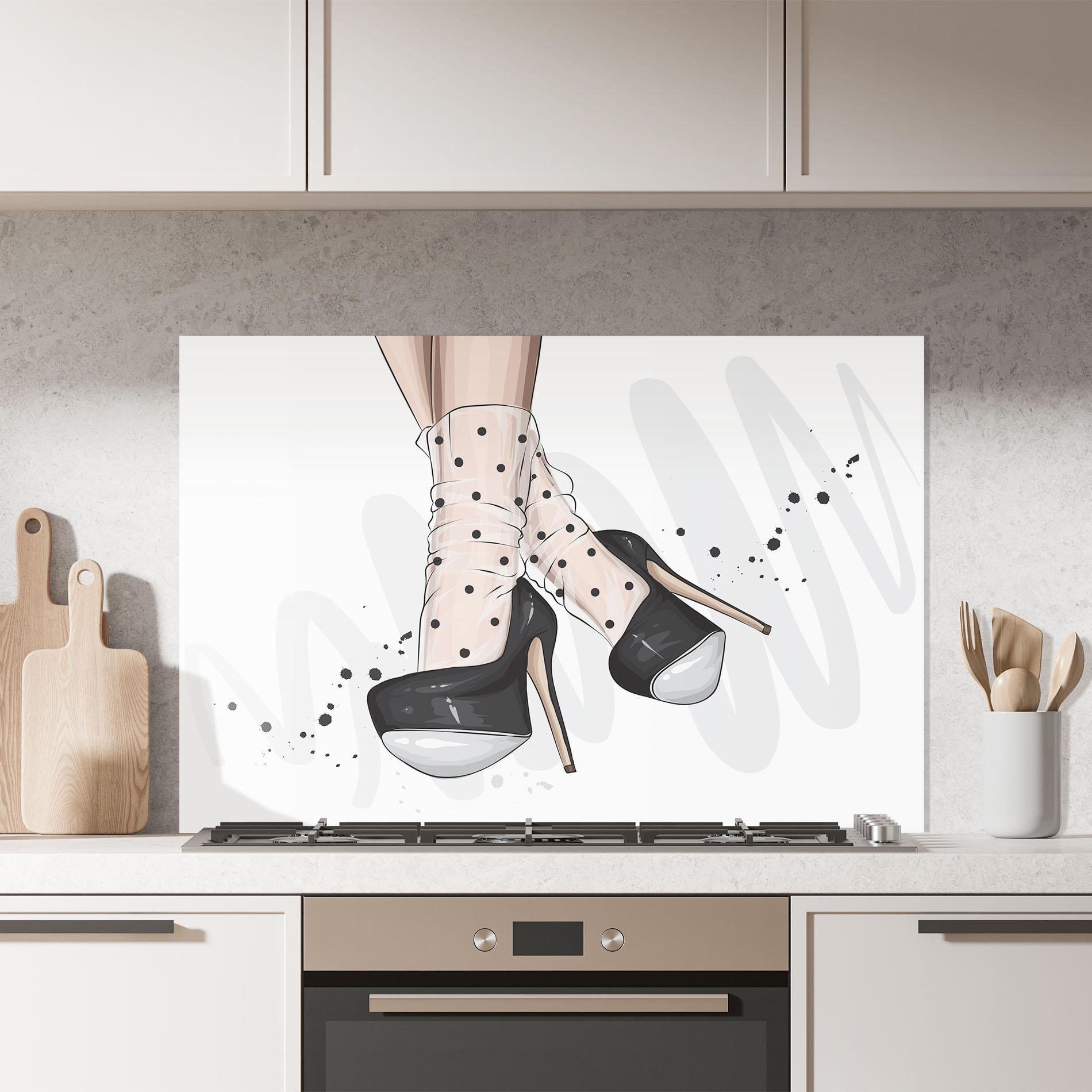 Panel Szklany do Kuchni Cute Black Heels Art mockup 7