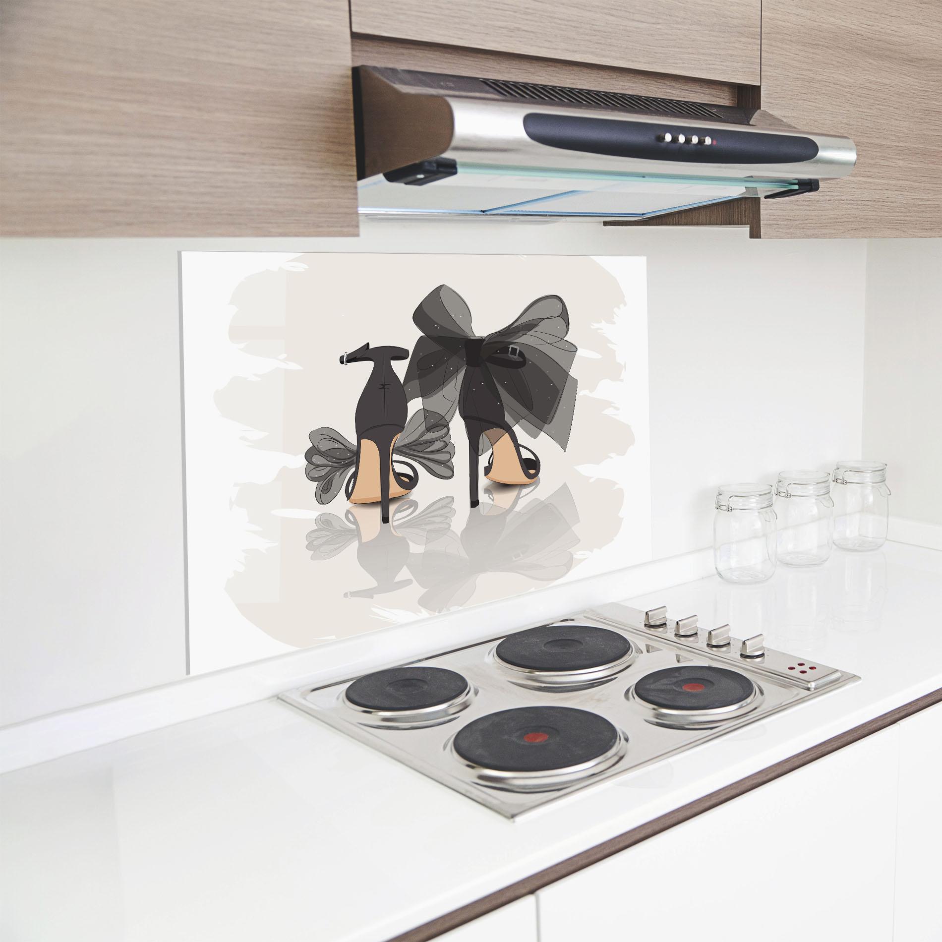 Panel Szklany do Kuchni Black Bow Heels mockup 8