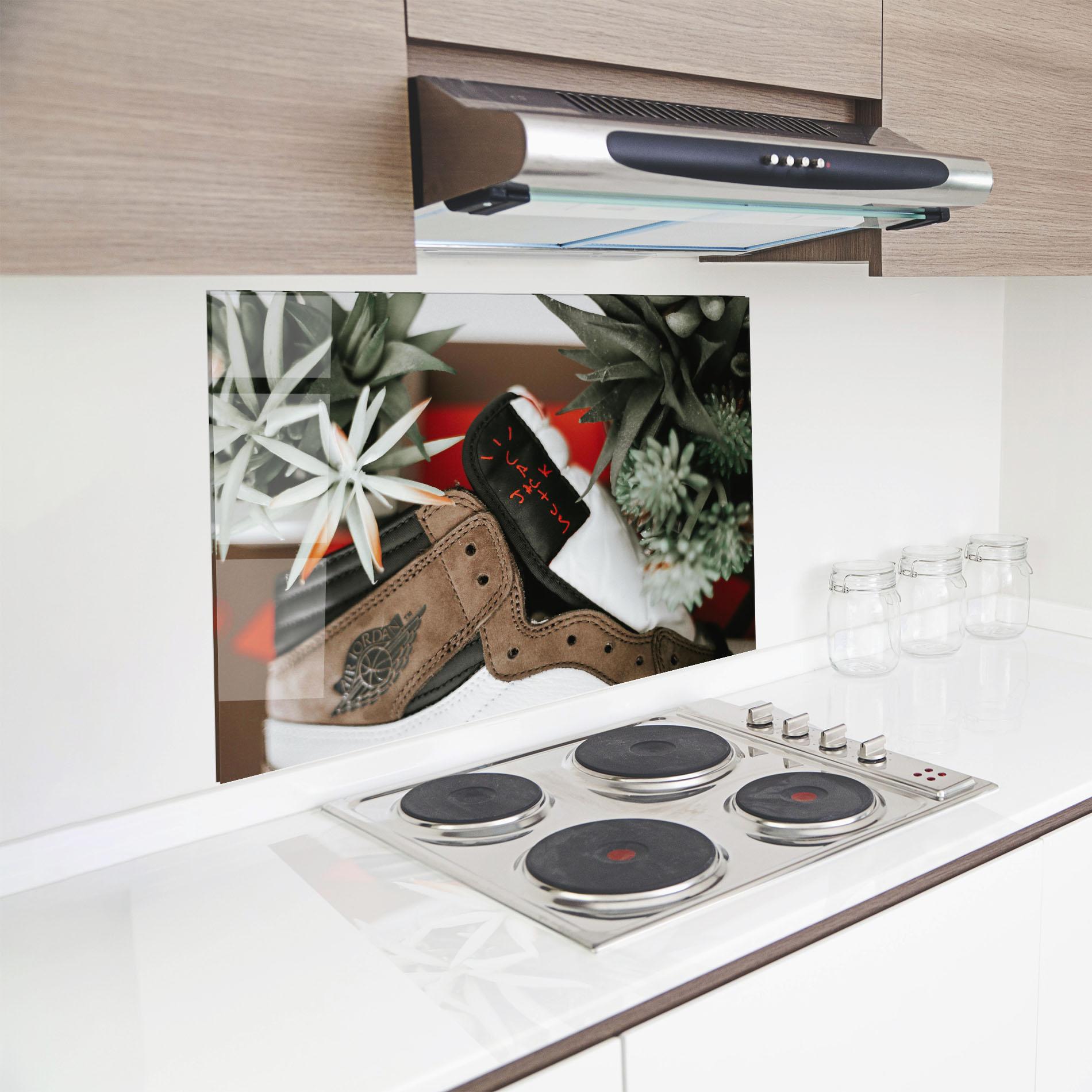 Panel Szklany do Kuchni Brown Air Jordan mockup 8