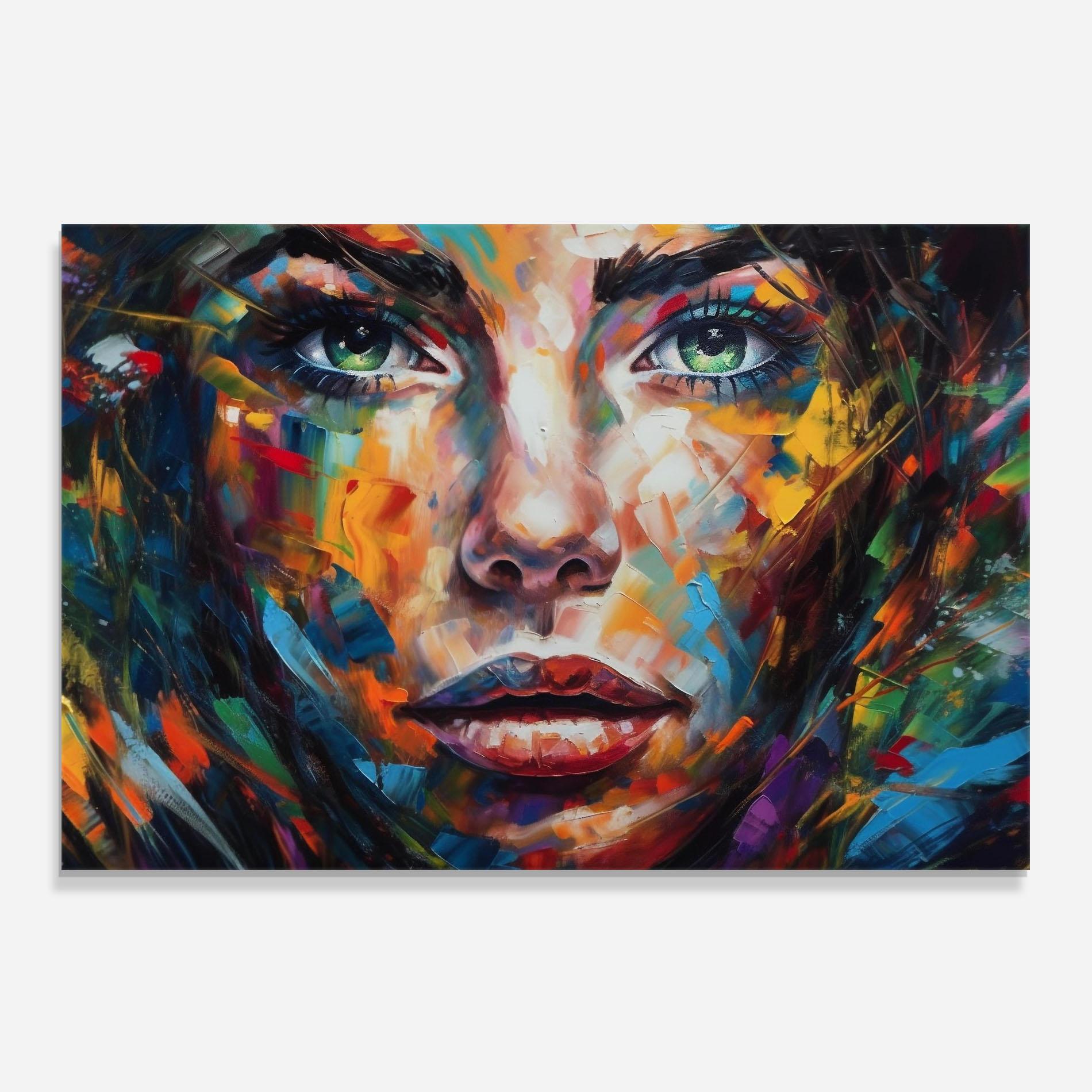 Panel Szklany do Kuchni Vibrant Color Woman Paint mockup 0