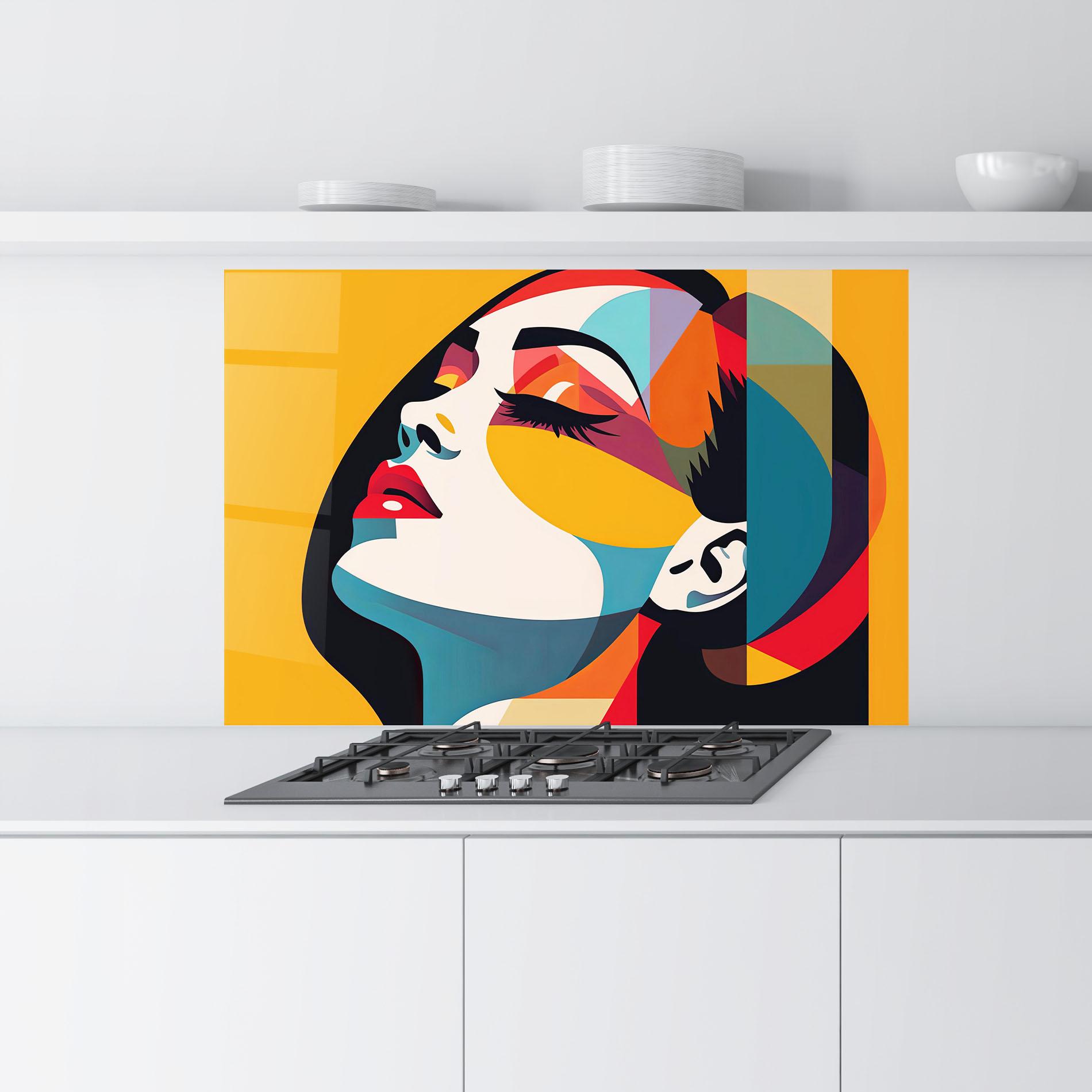 Panel Szklany do Kuchni Dreamy Yellow Female mockup 9