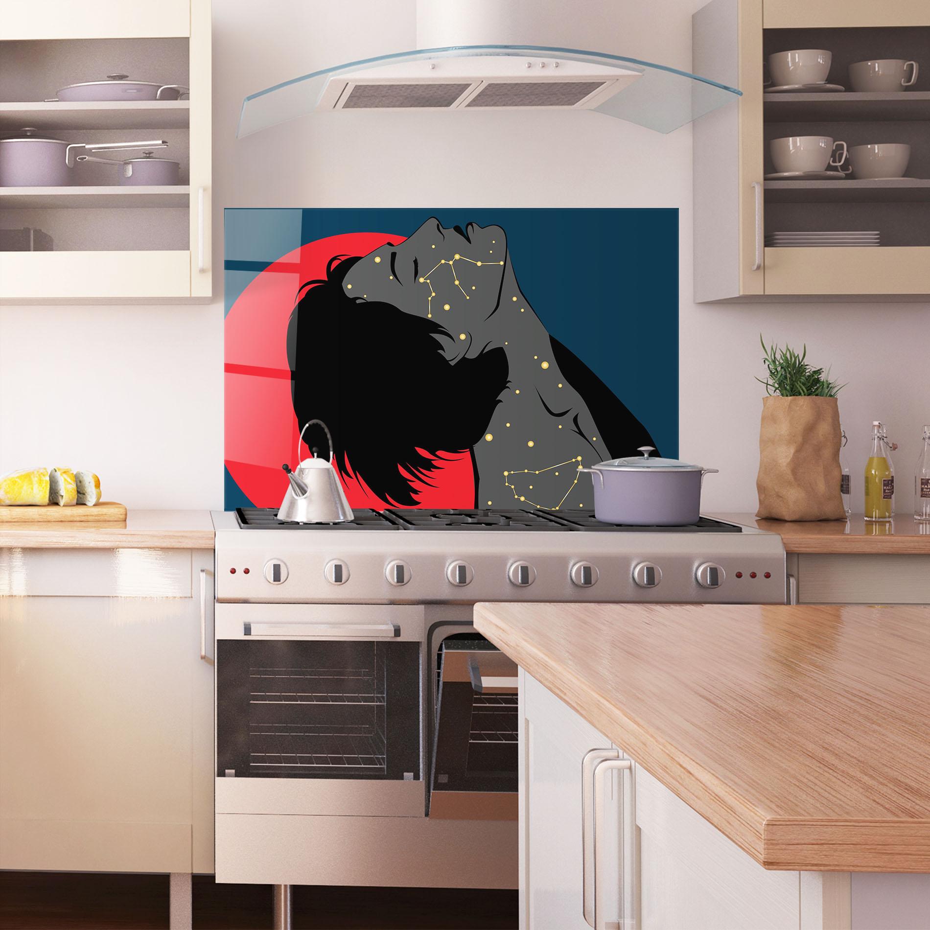 Panel Szklany do Kuchni Woman Galaxy mockup 1