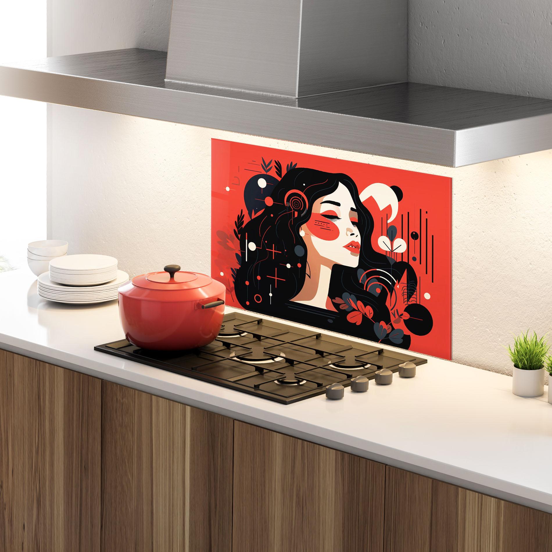 Panel Szklany do Kuchni Female Beauty Portrait mockup 4