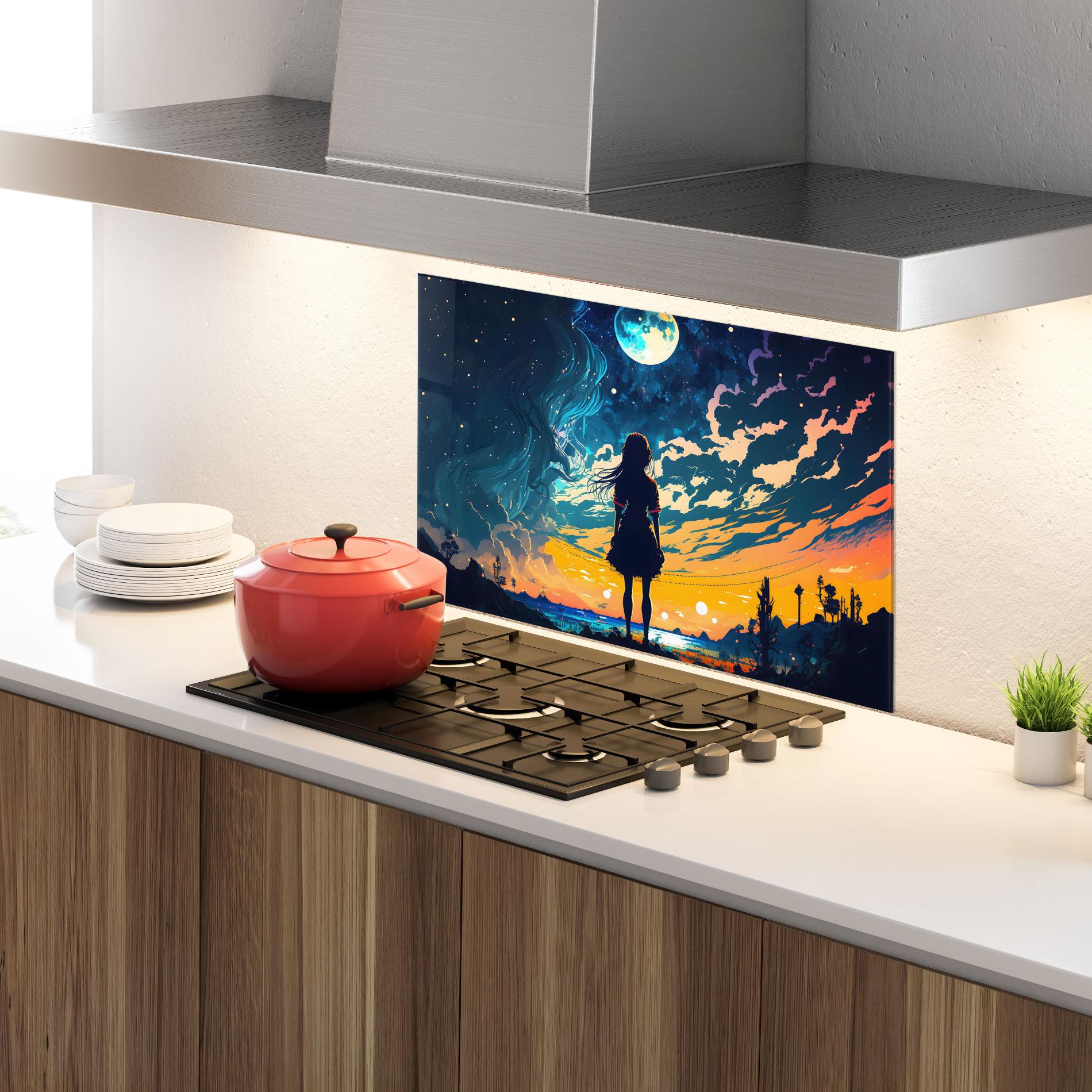 Panel Szklany do Kuchni Mystical Woman Fairytale mockup 4