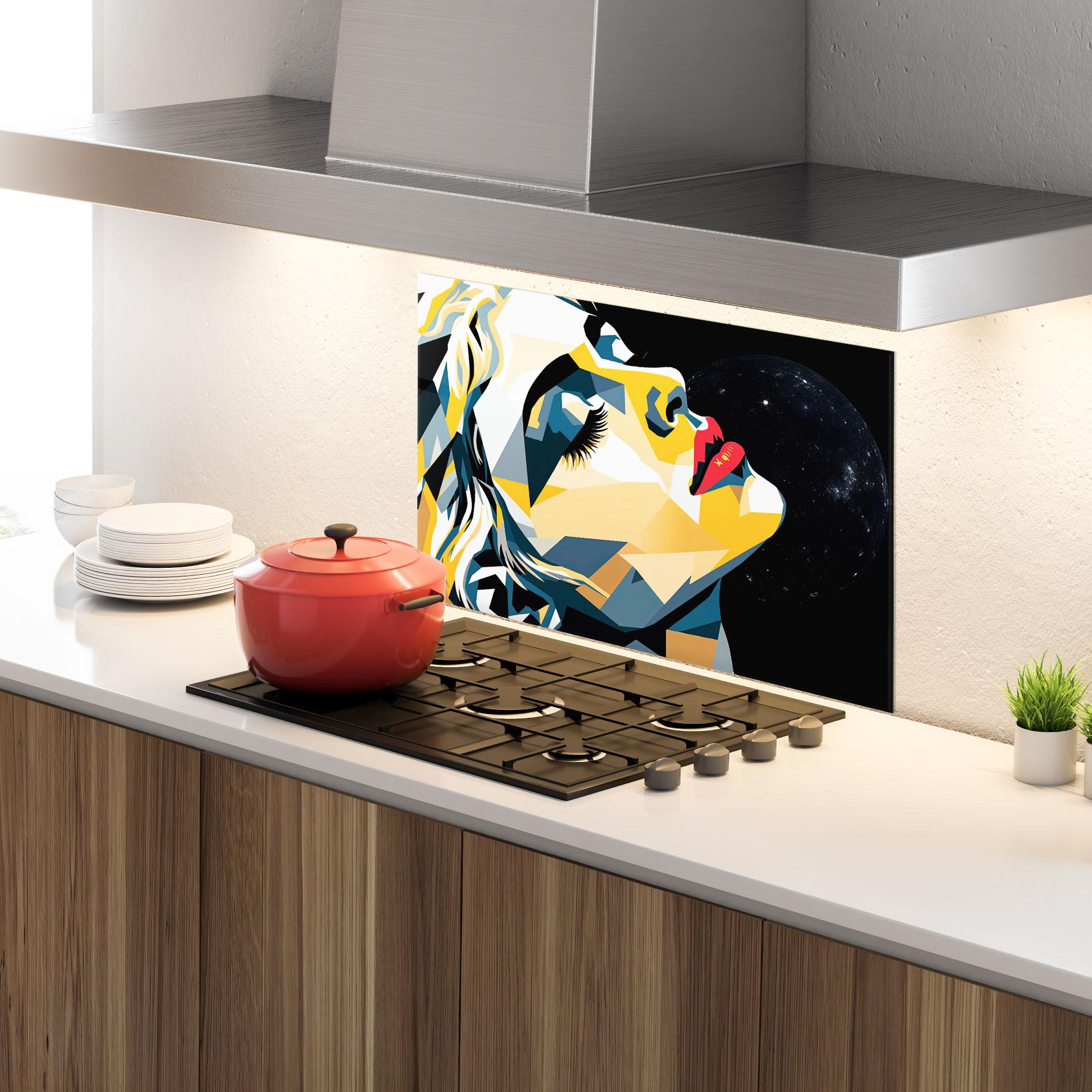 Panel Szklany do Kuchni Synthetic Dreamy Girl mockup 4