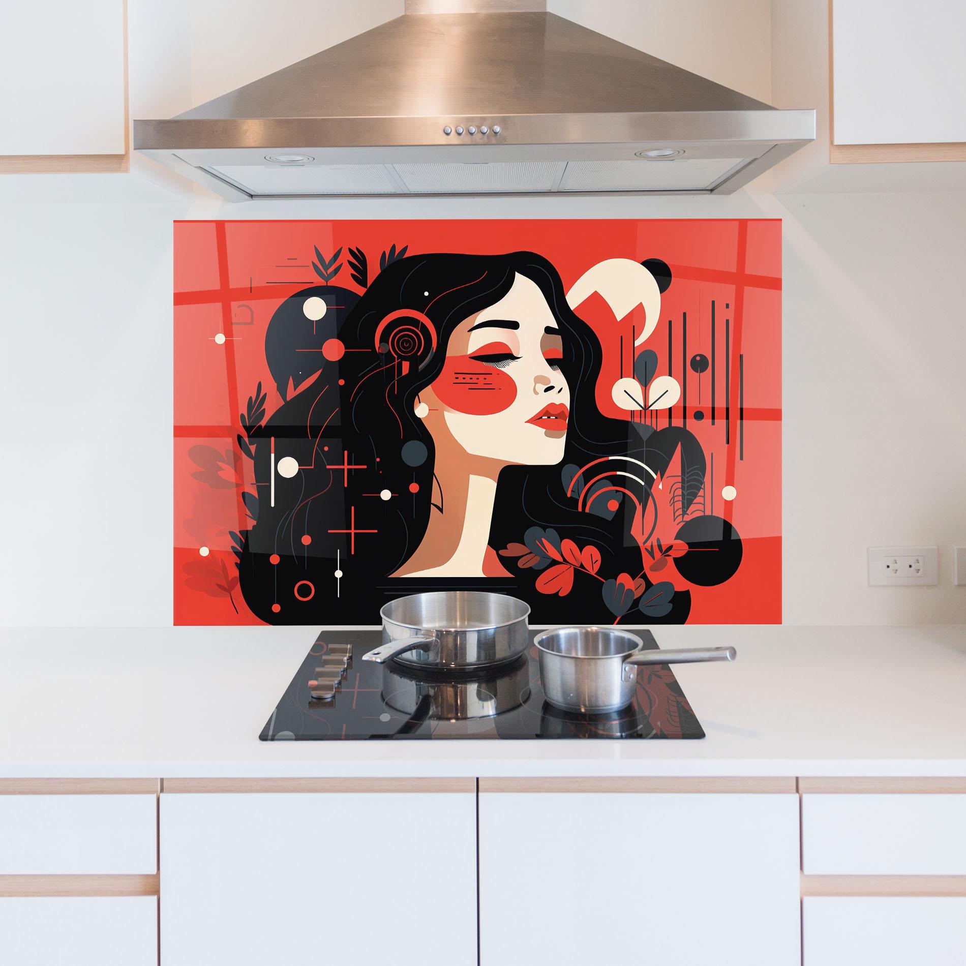 Panel Szklany do Kuchni Female Beauty Portrait mockup 5