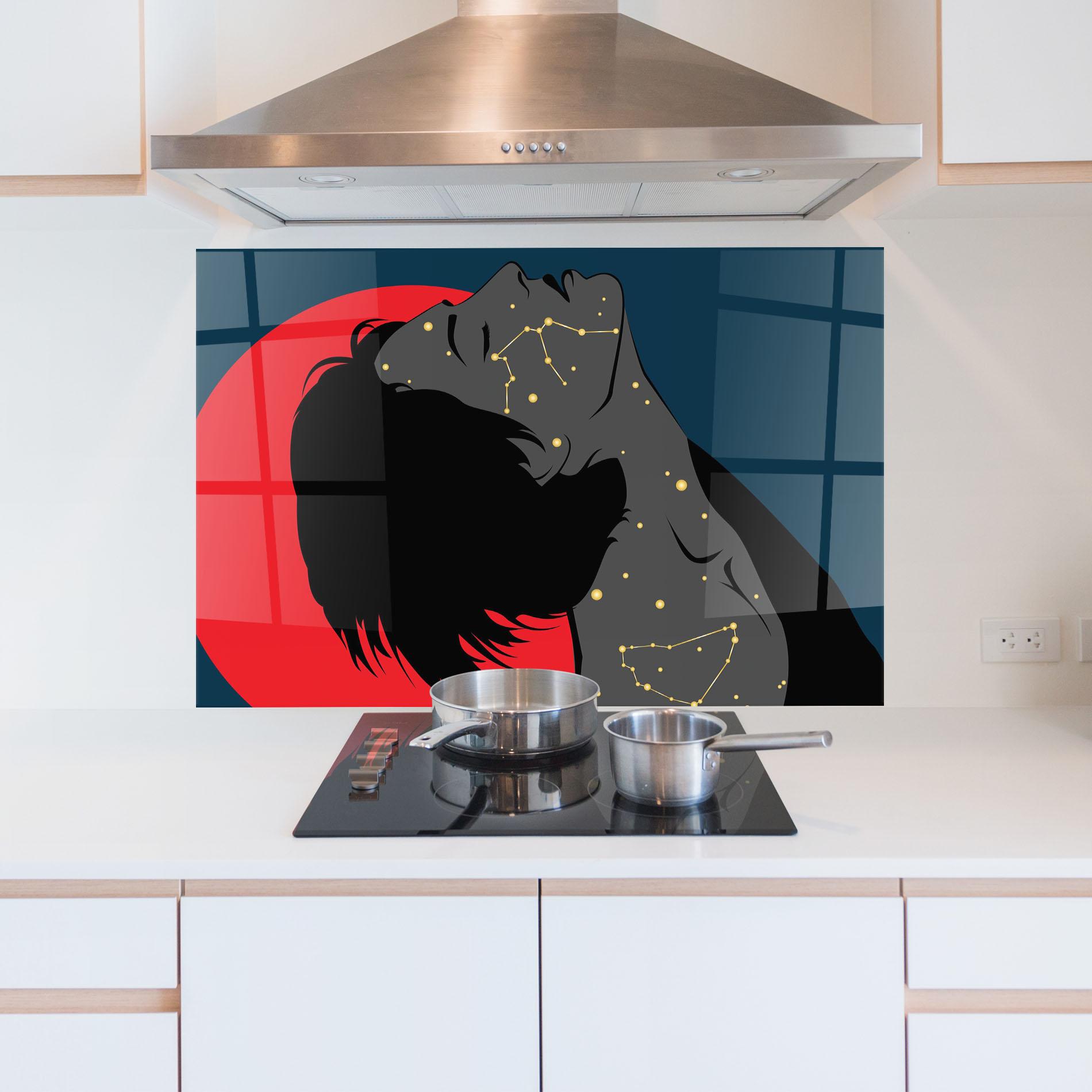 Panel Szklany do Kuchni Woman Galaxy mockup 5