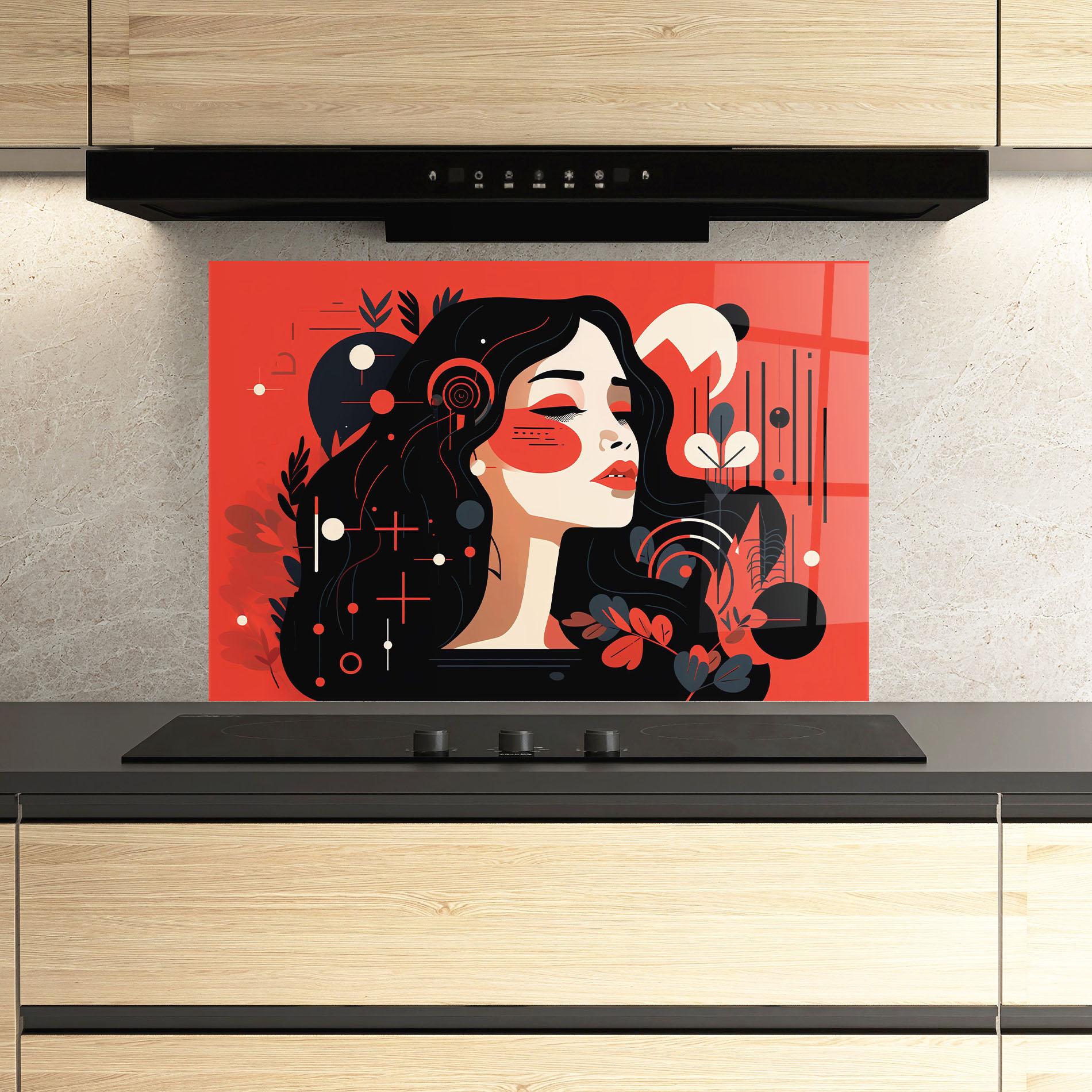 Panel Szklany do Kuchni Female Beauty Portrait mockup 3