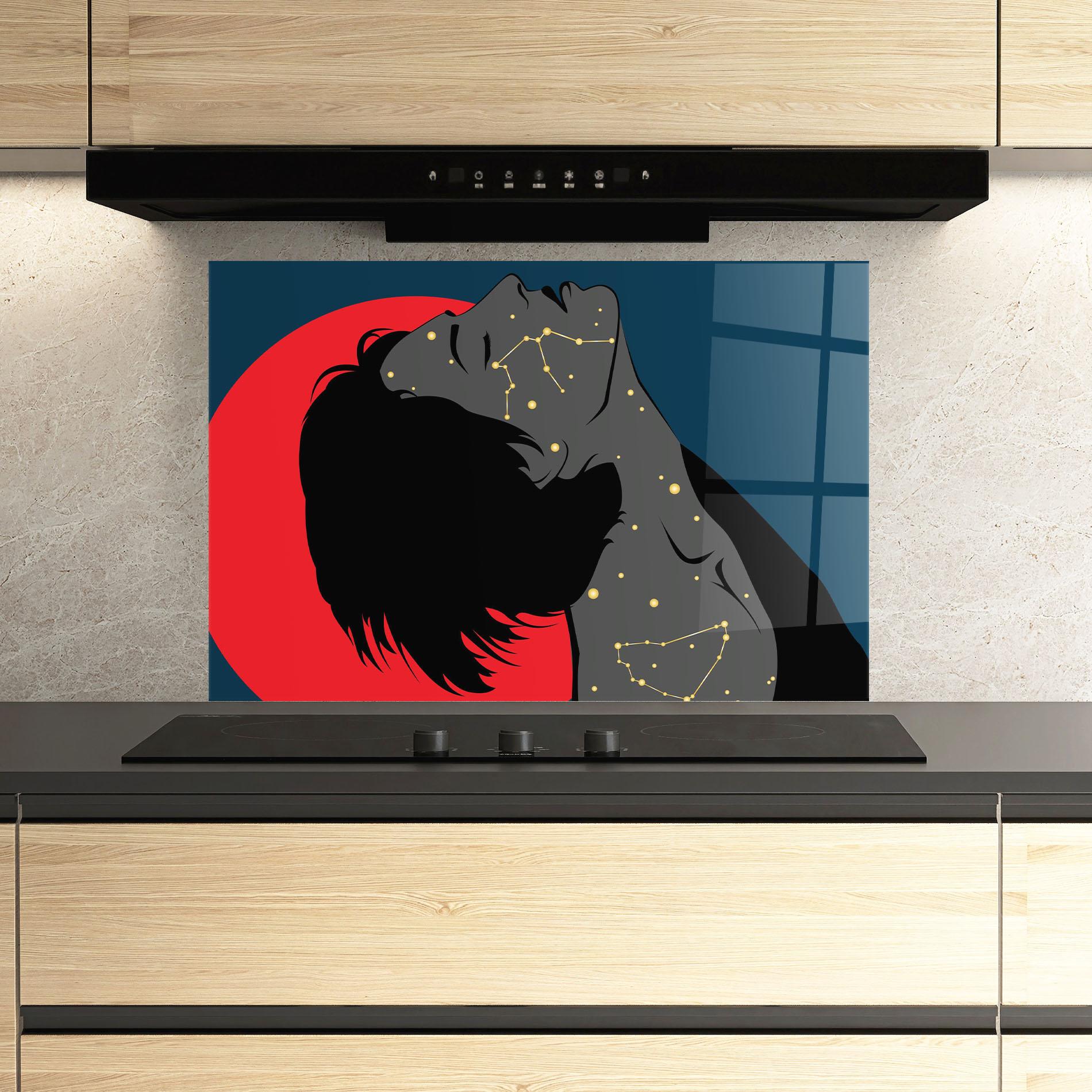 Panel Szklany do Kuchni Woman Galaxy mockup 3