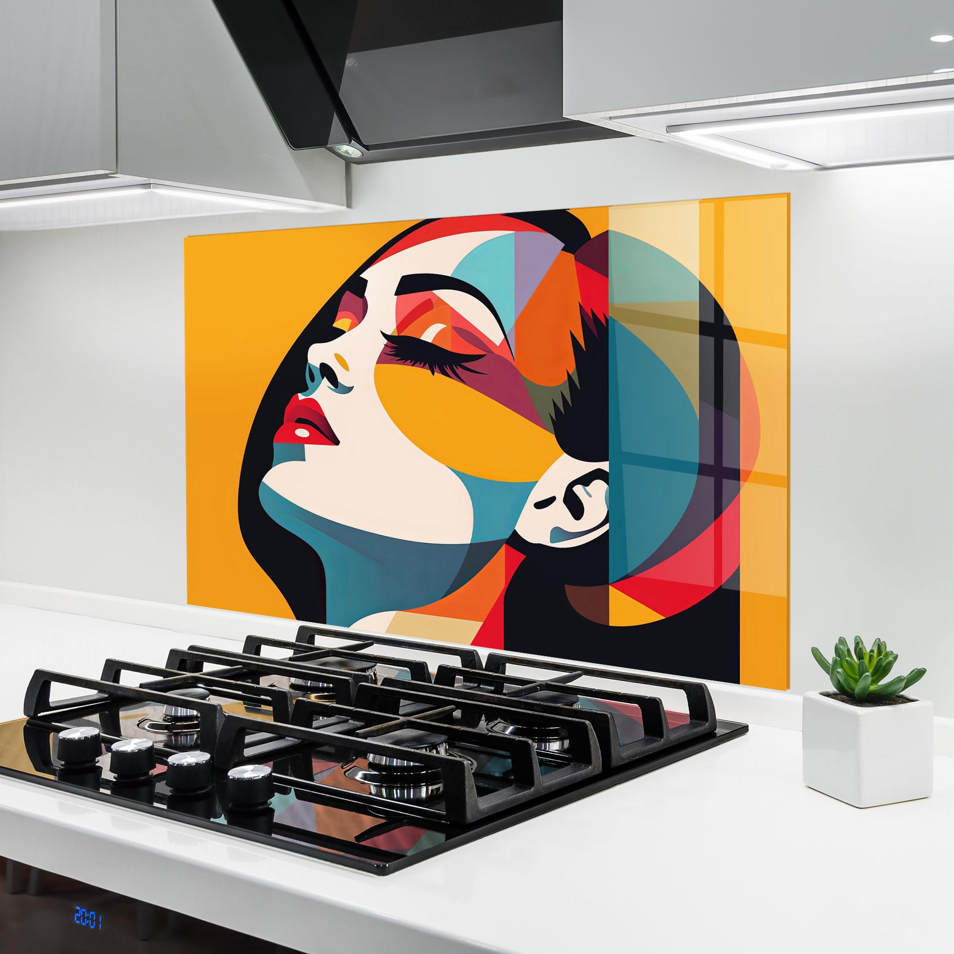 Panel Szklany do Kuchni Dreamy Yellow Female mockup 6