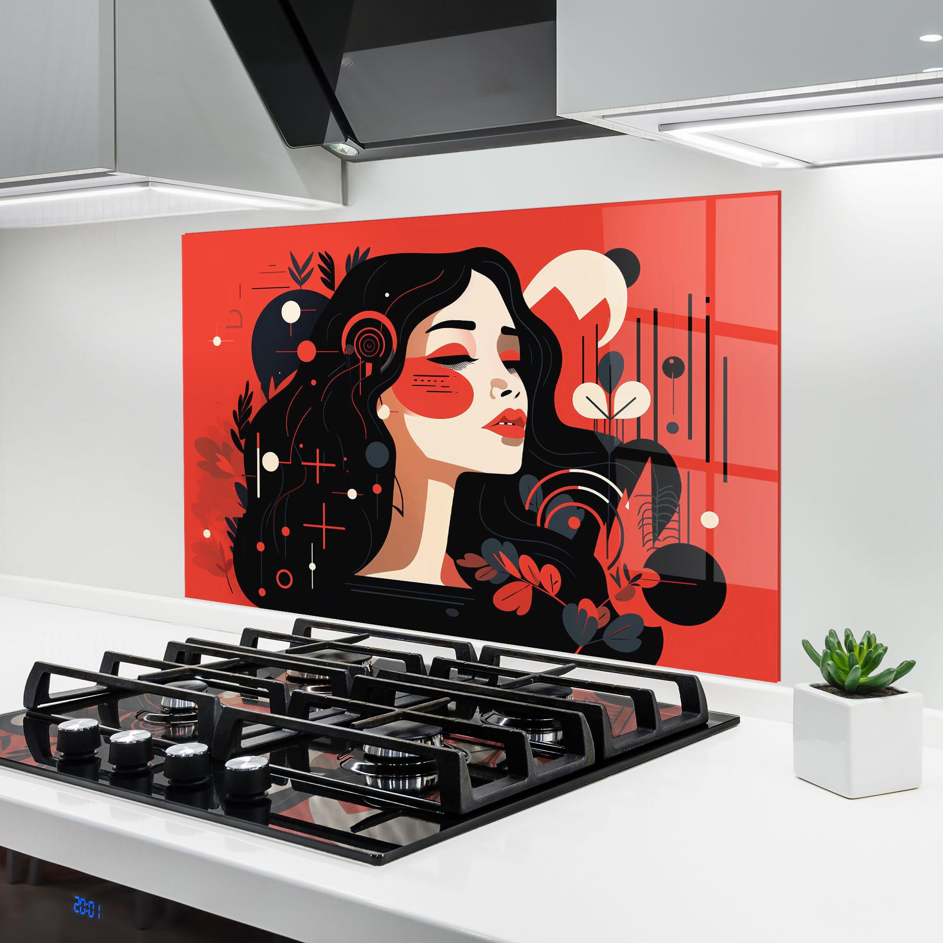 Panel Szklany do Kuchni Female Beauty Portrait mockup 6