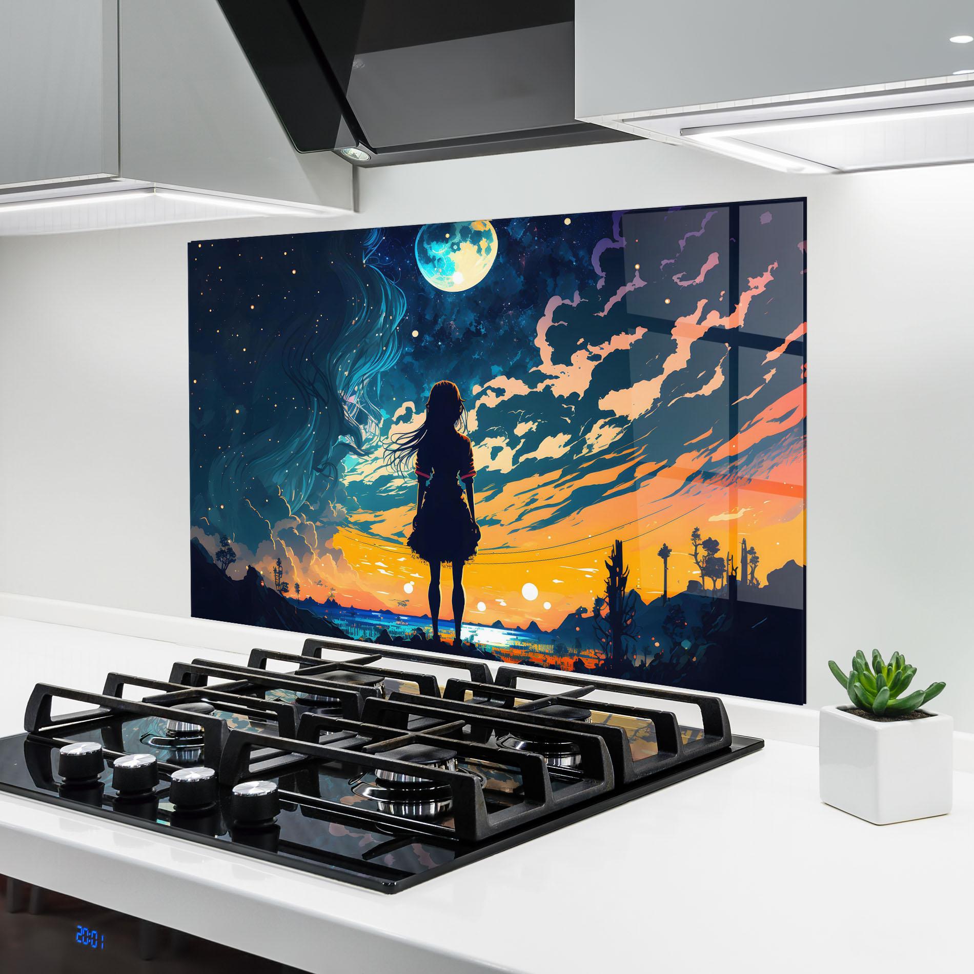 Panel Szklany do Kuchni Mystical Woman Fairytale mockup 6