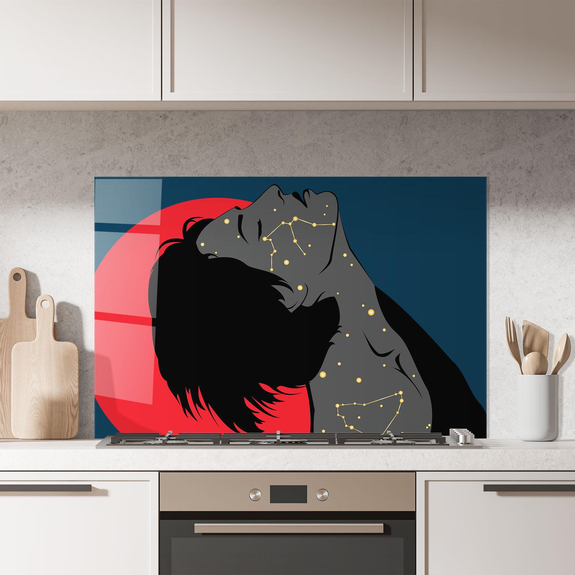 Panel Szklany do Kuchni Woman Galaxy mockup 7