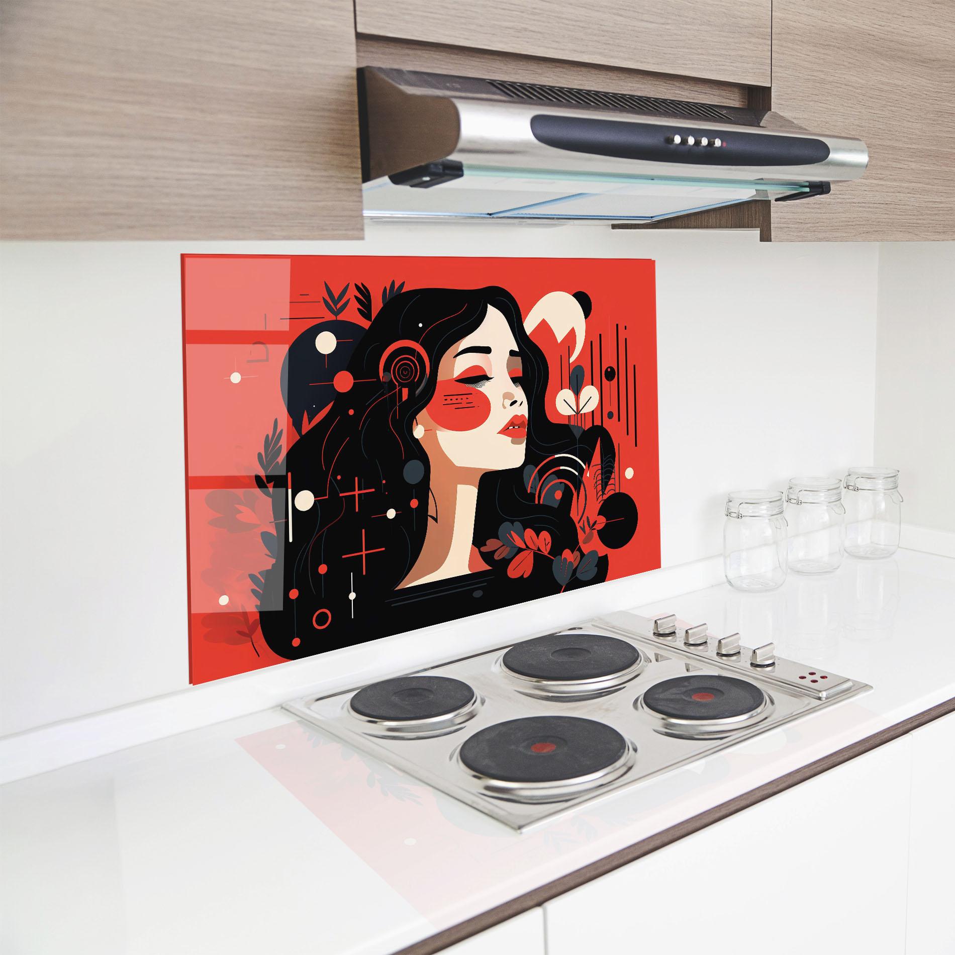 Panel Szklany do Kuchni Female Beauty Portrait mockup 8