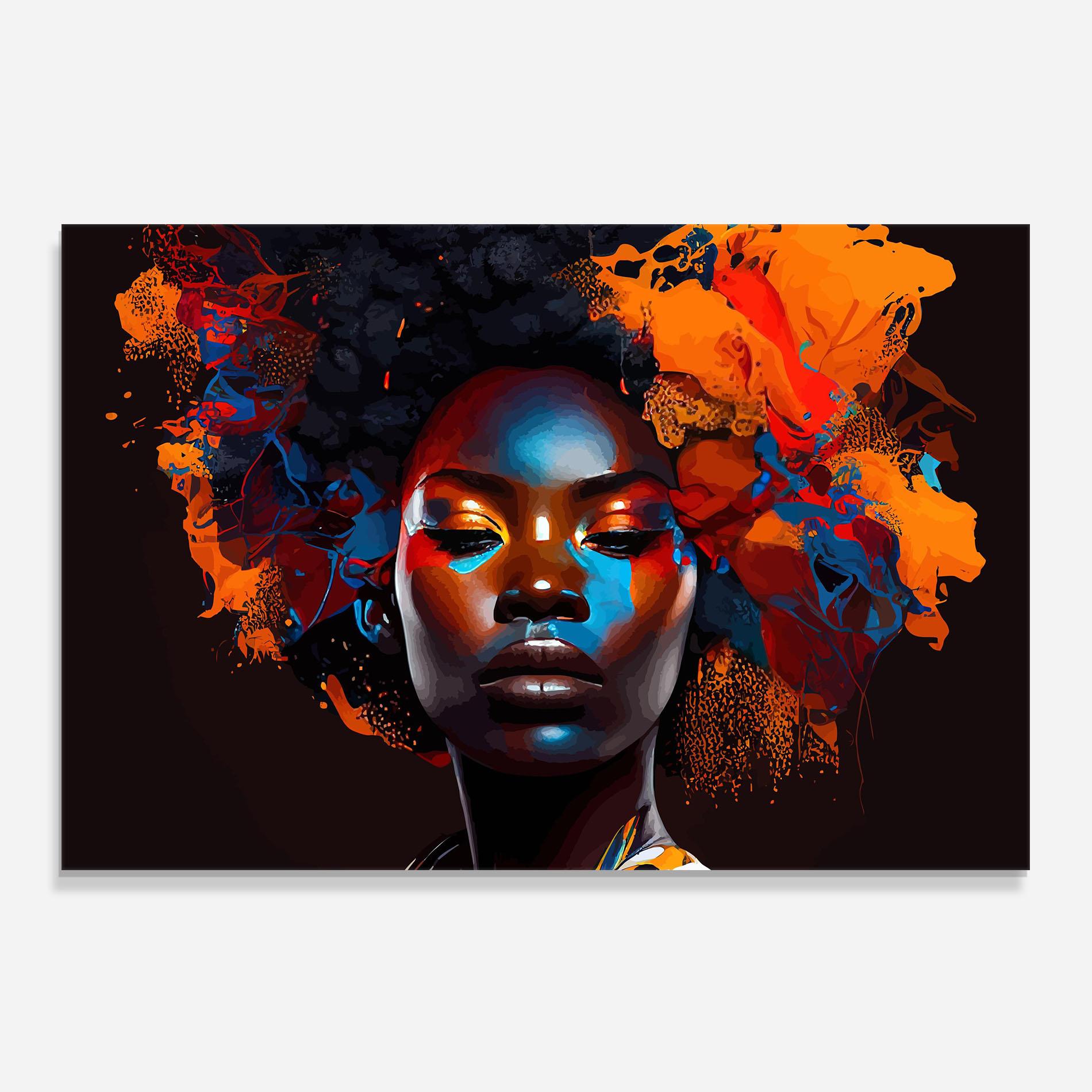 Panel Szklany do Kuchni Africat Yellow Hair mockup 0