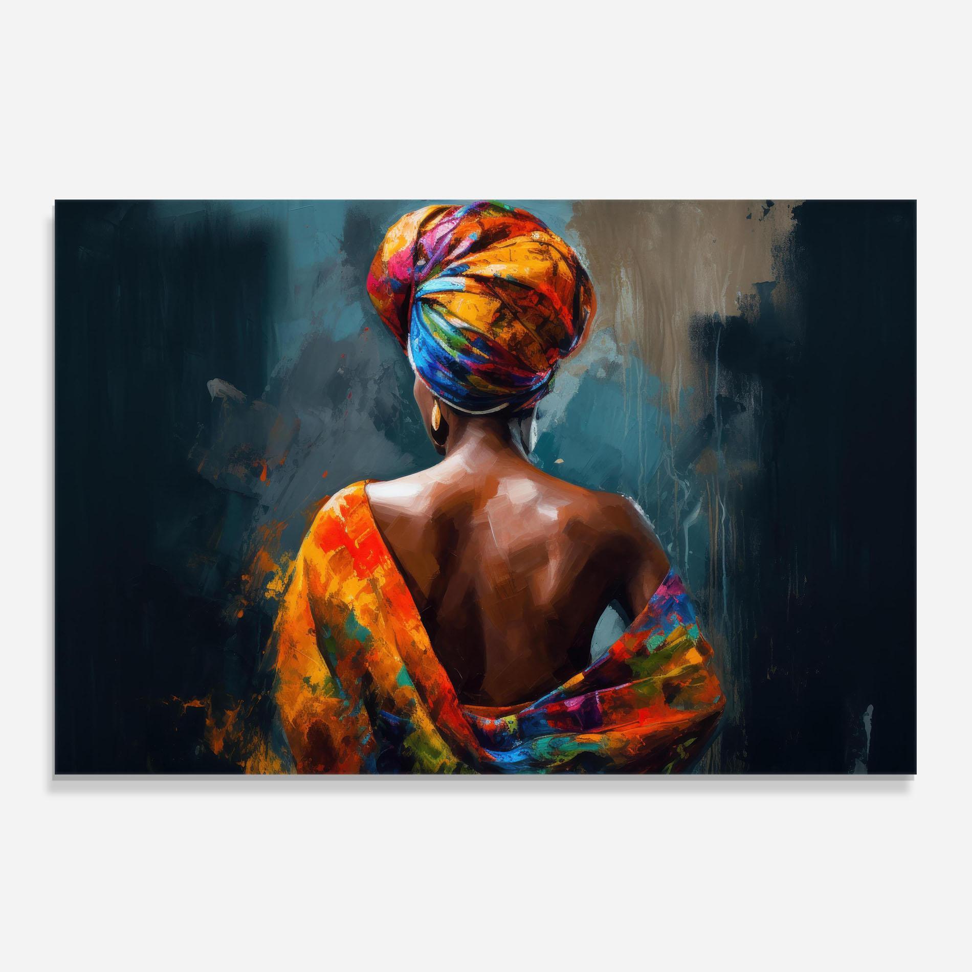 Panel Szklany do Kuchni Colorful Turban Woman mockup 0