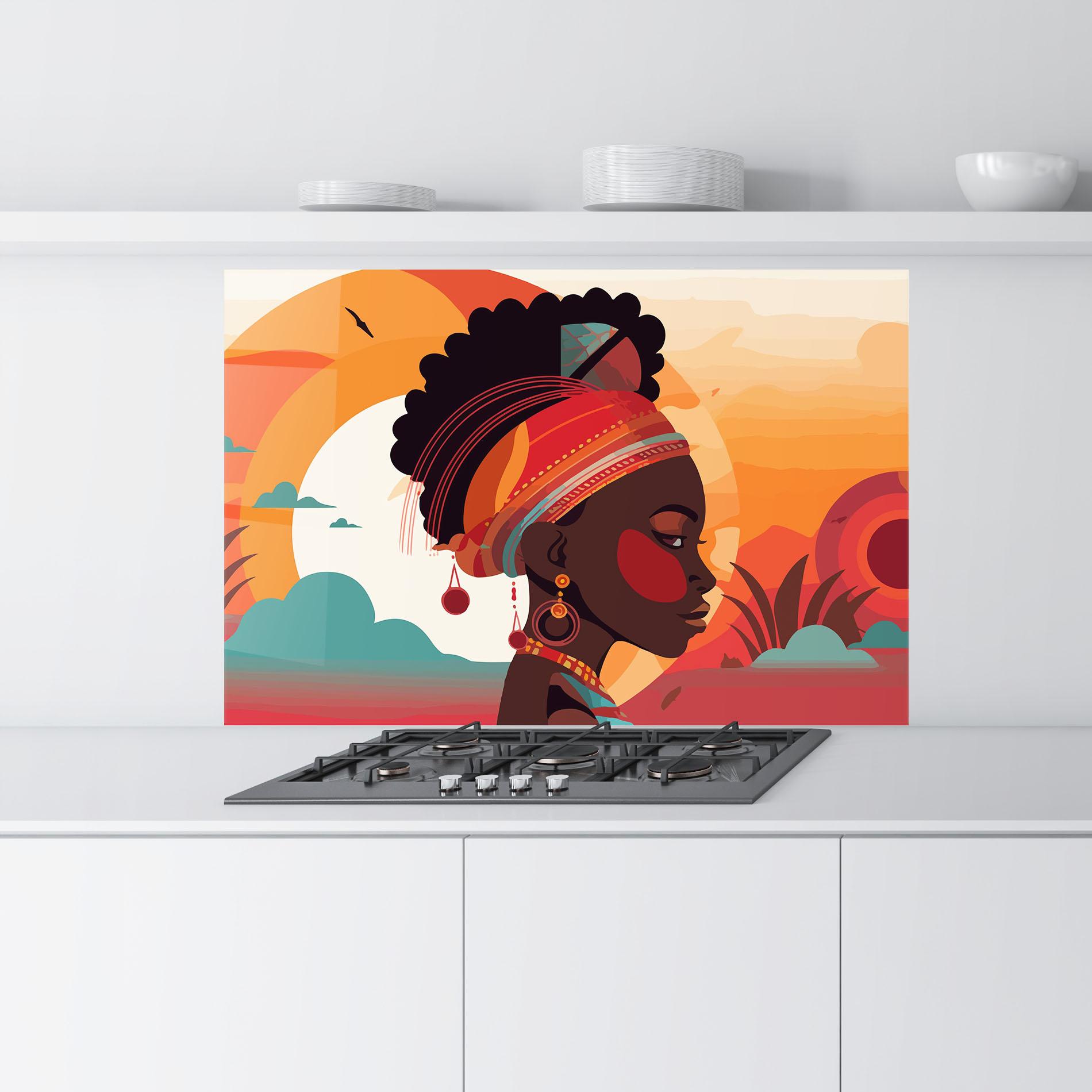 Panel Szklany do Kuchni African Lady Art mockup 9
