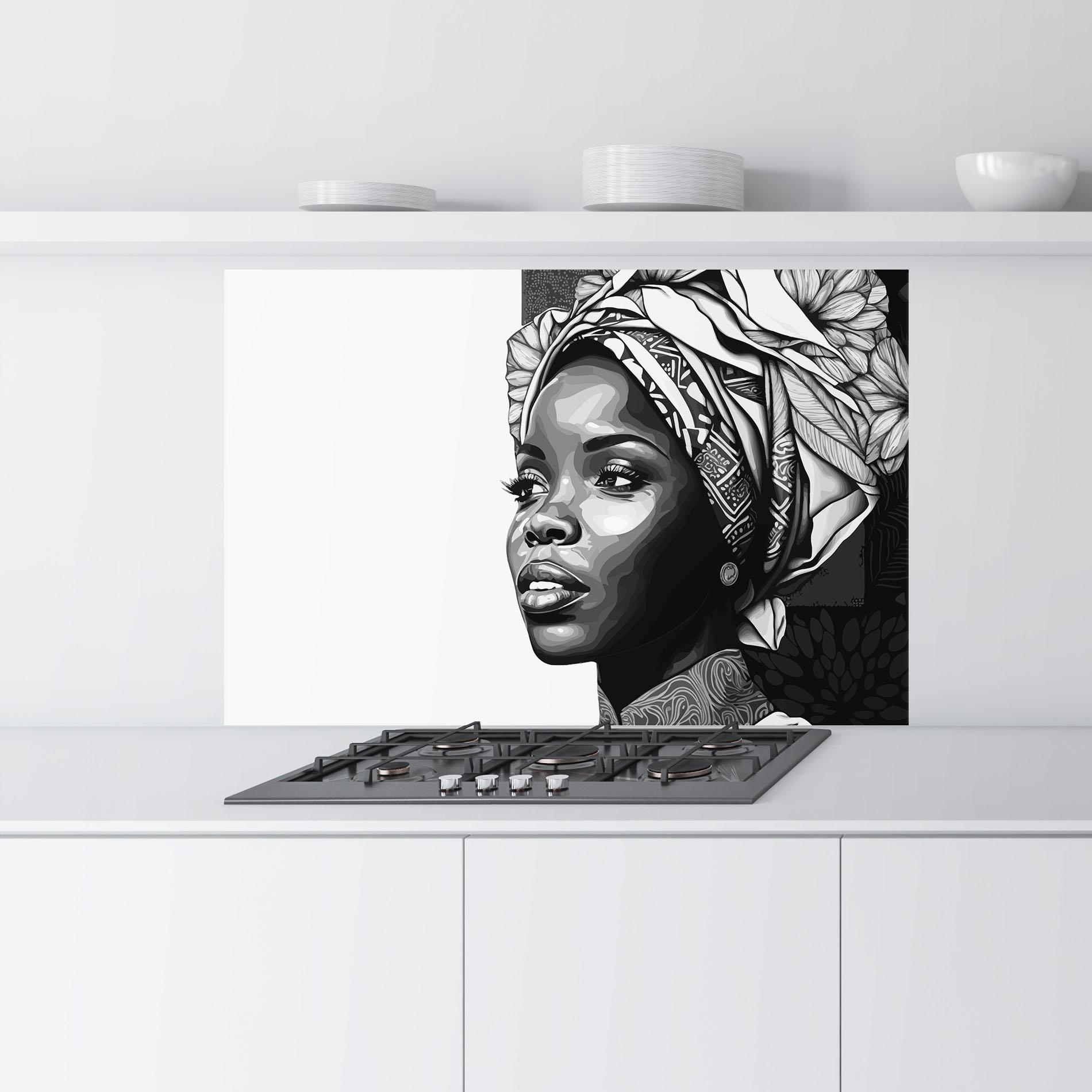 Panel Szklany do Kuchni Pretty African Woman mockup 9