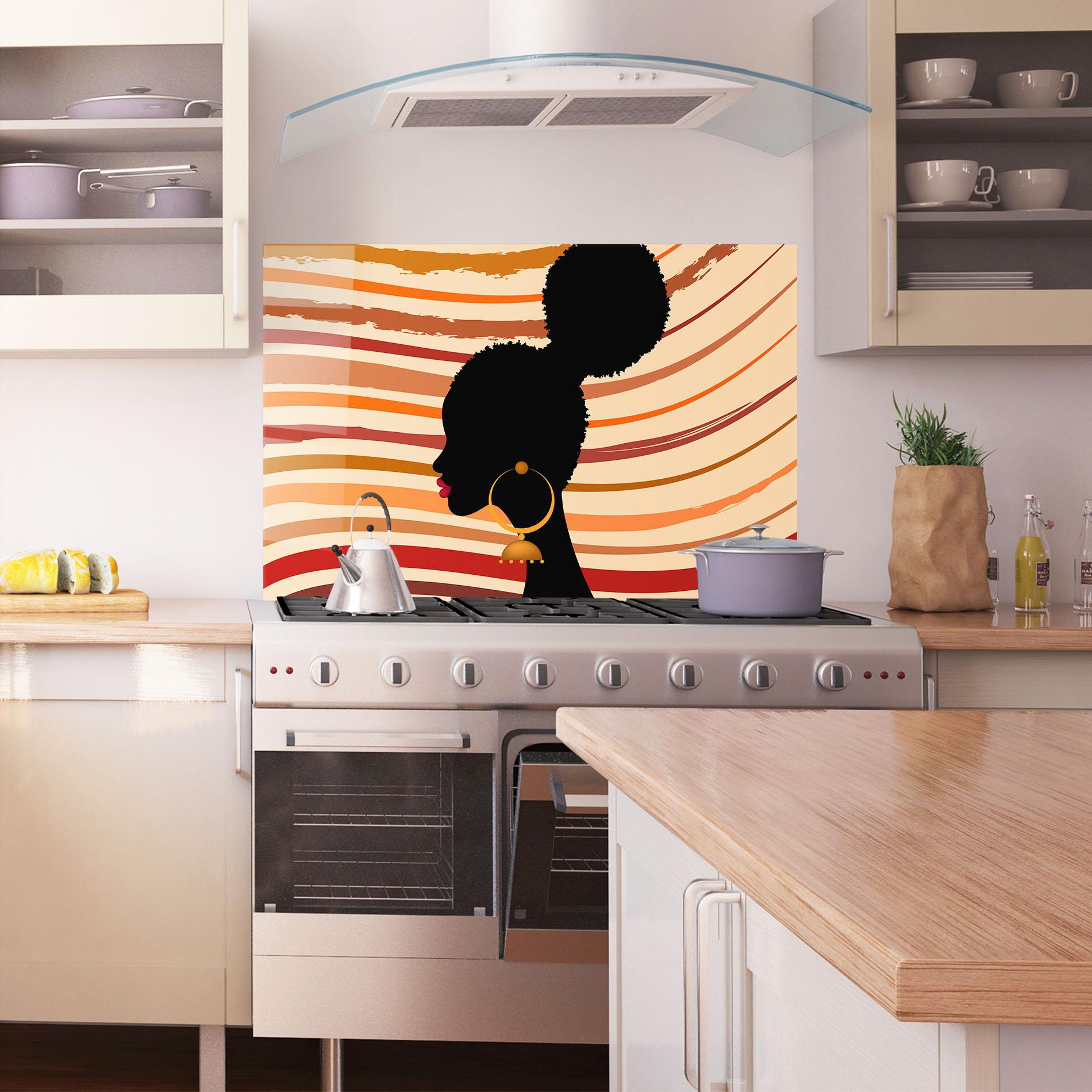 Panel Szklany do Kuchni African Hairstyle mockup 1