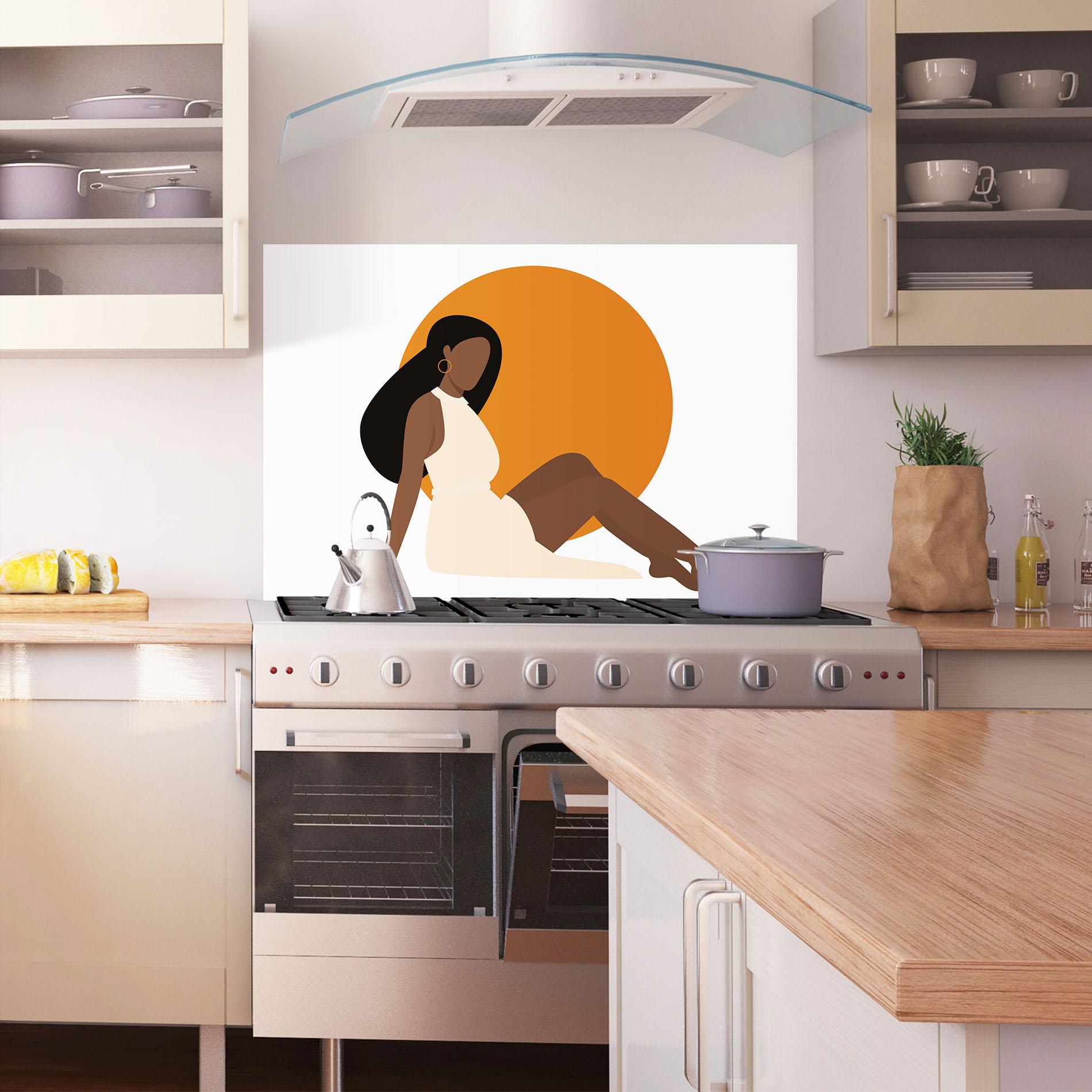 Panel Szklany do Kuchni African Woman Dress mockup 1