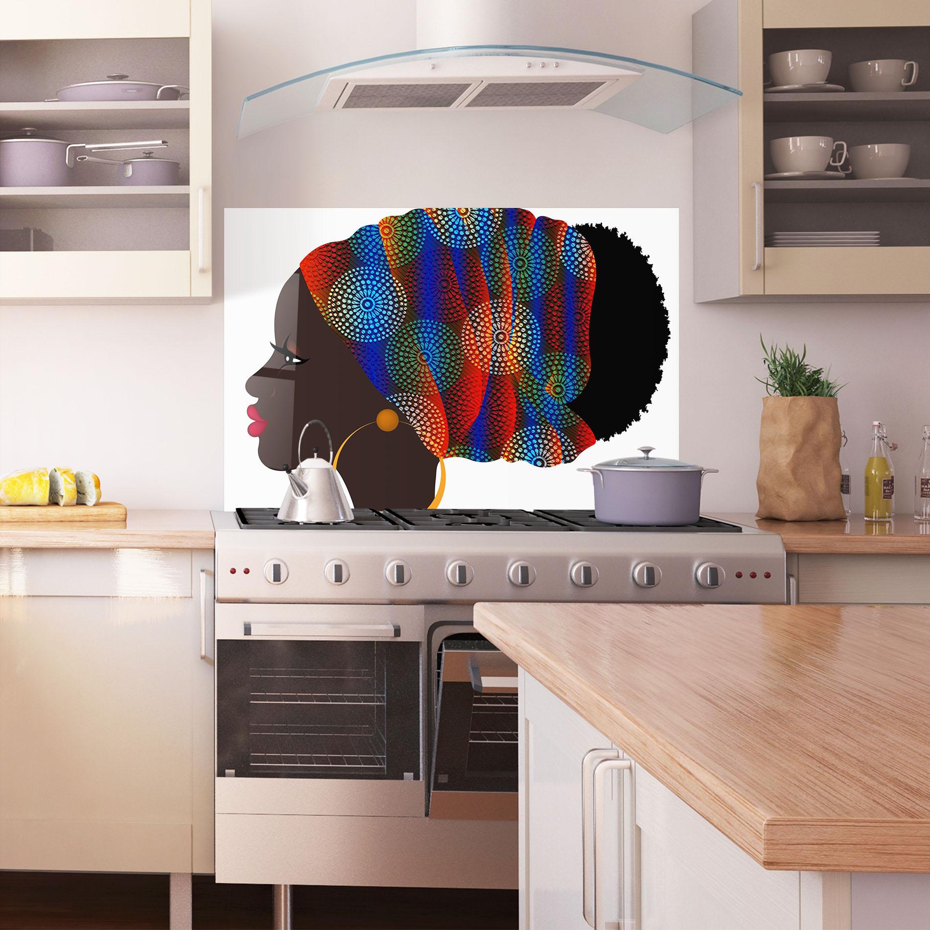 Panel Szklany do Kuchni Afro Hairstyle mockup 1