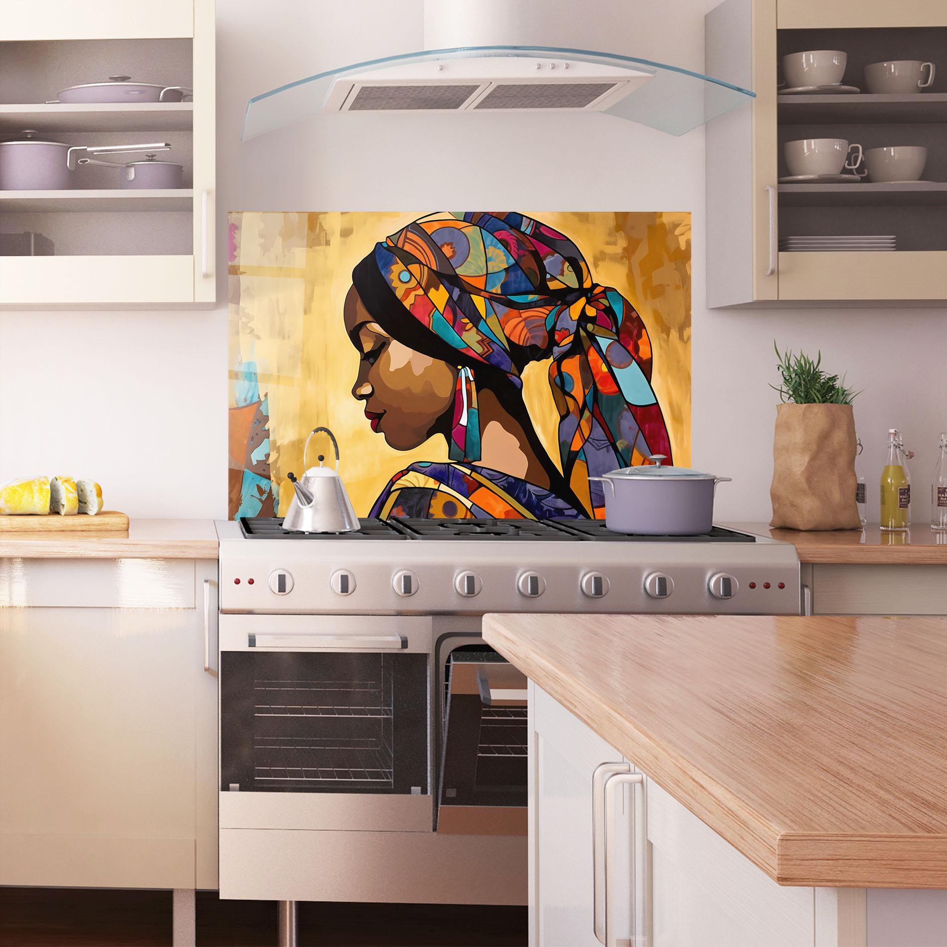 Panel Szklany do Kuchni Headscarf Pretty Woman mockup 1