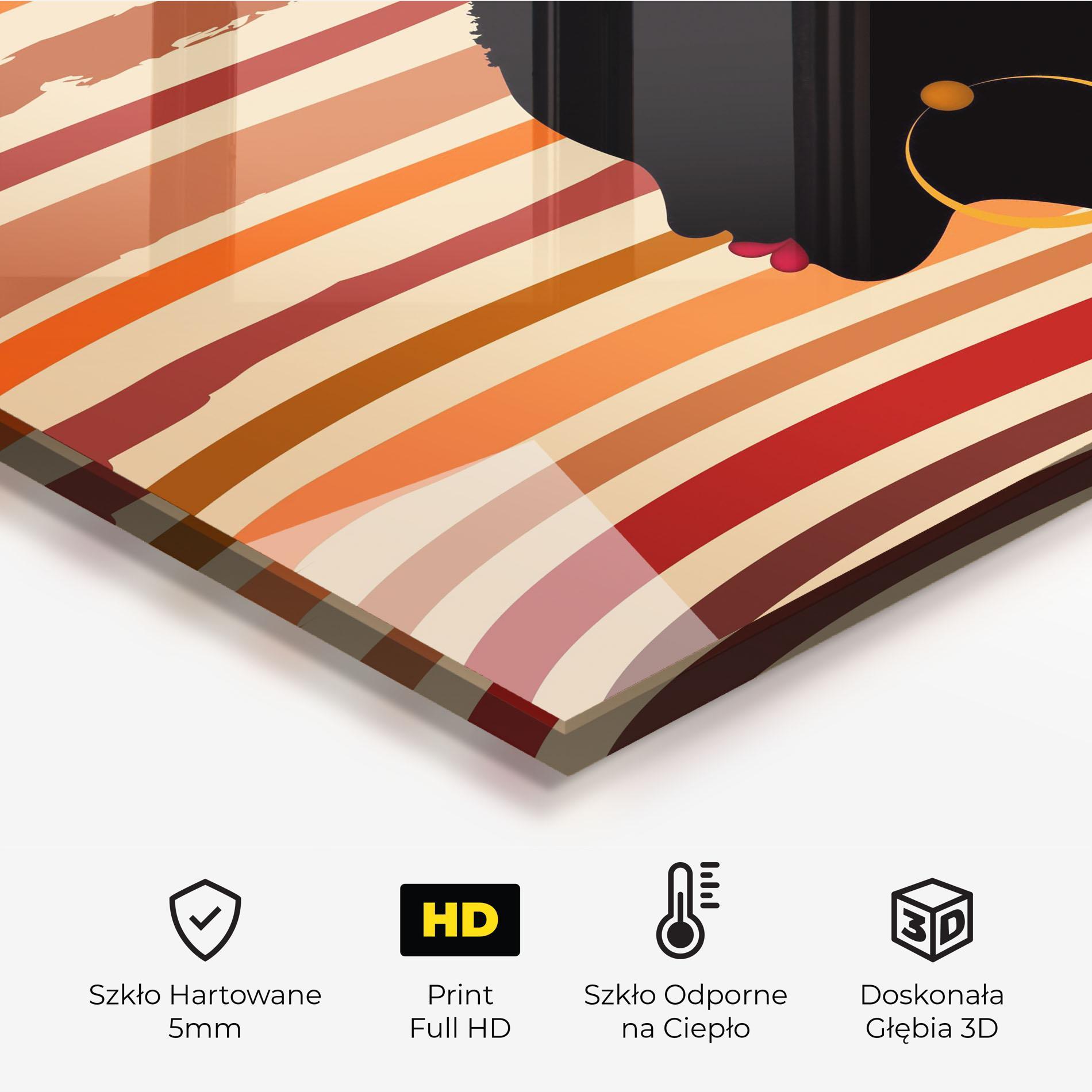 Panel Szklany do Kuchni African Hairstyle mockup 2